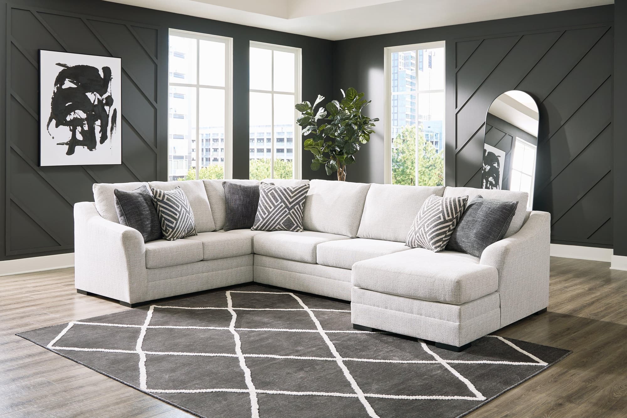 Koralynn Stone Nuvella® 3-Piece Sectional With Chaise - Image 1