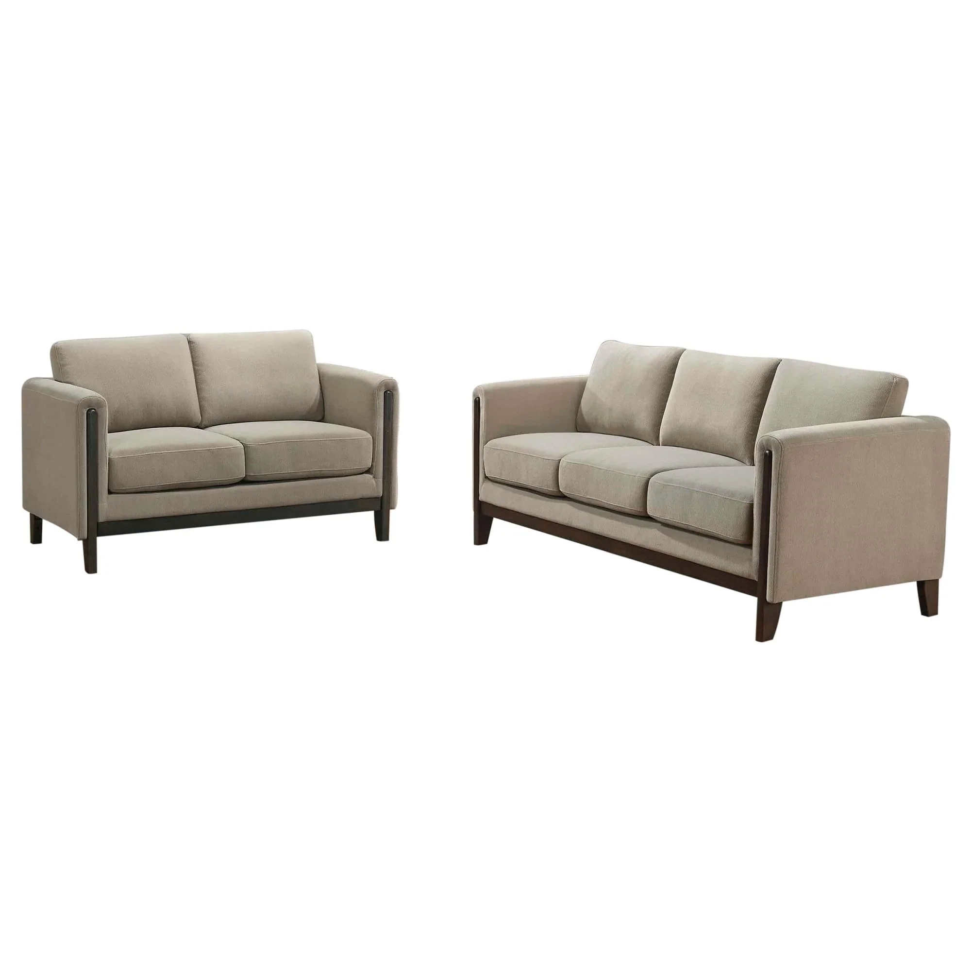 Islington 2-piece Upholstered Panel Arm Sofa Set Taupe - Image 1