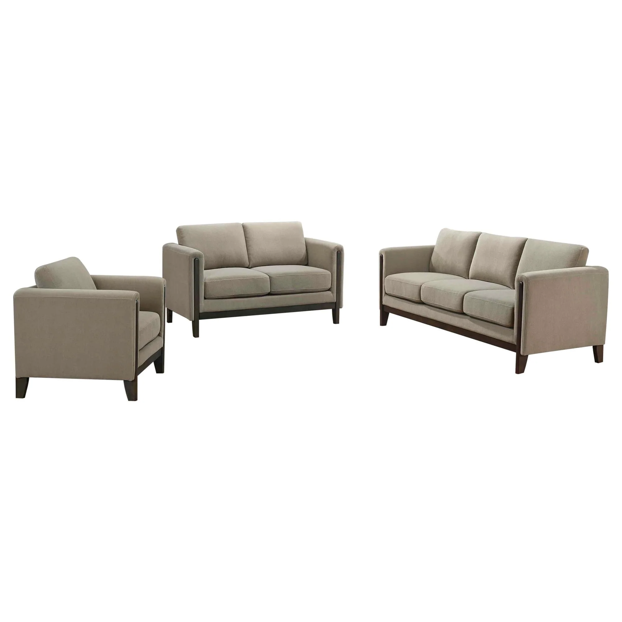 Islington 3-piece Upholstered Panel Arm Sofa Set Taupe - Image 1