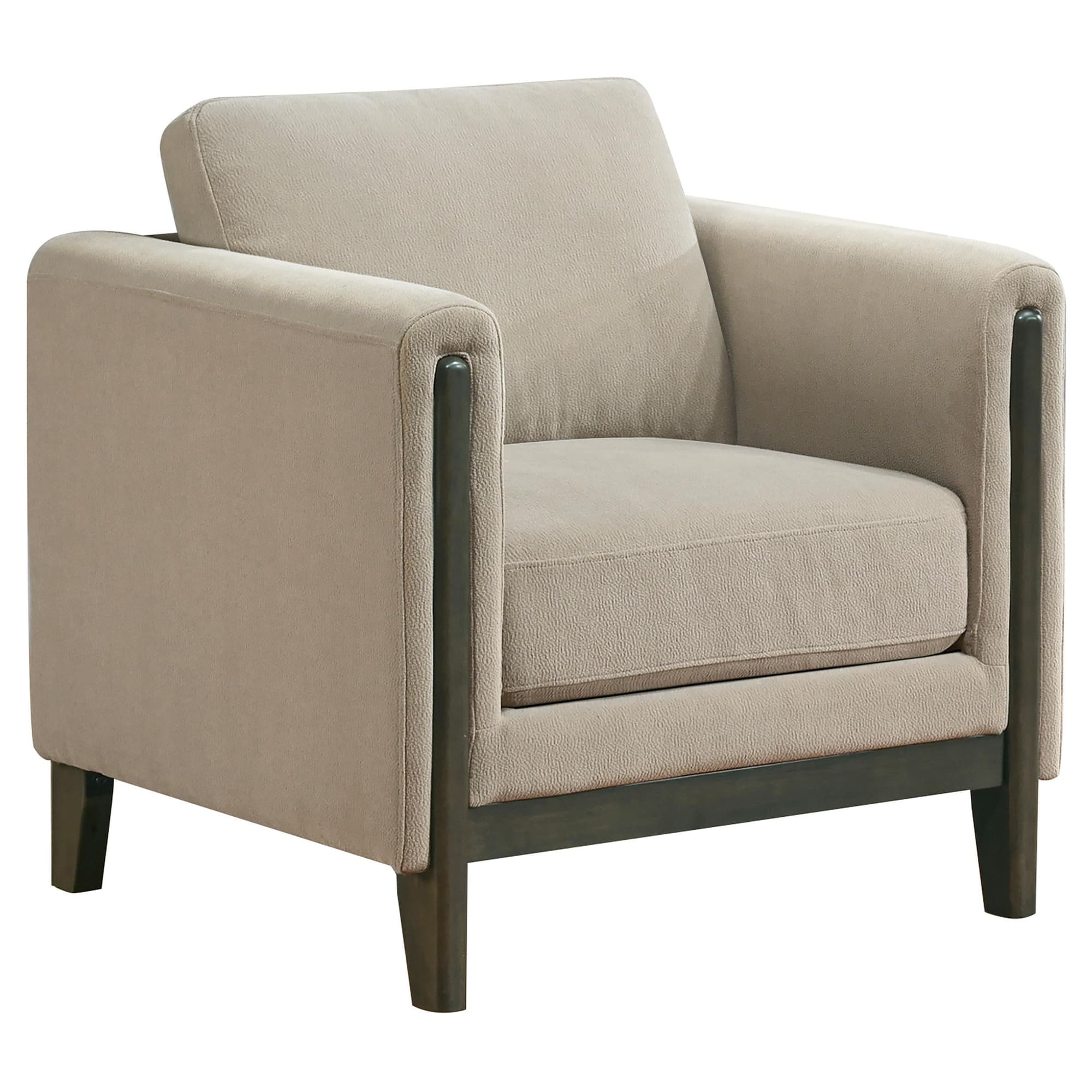 Islington Fabric Upholstered Panel Arm Accent Chair Taupe - Image 1