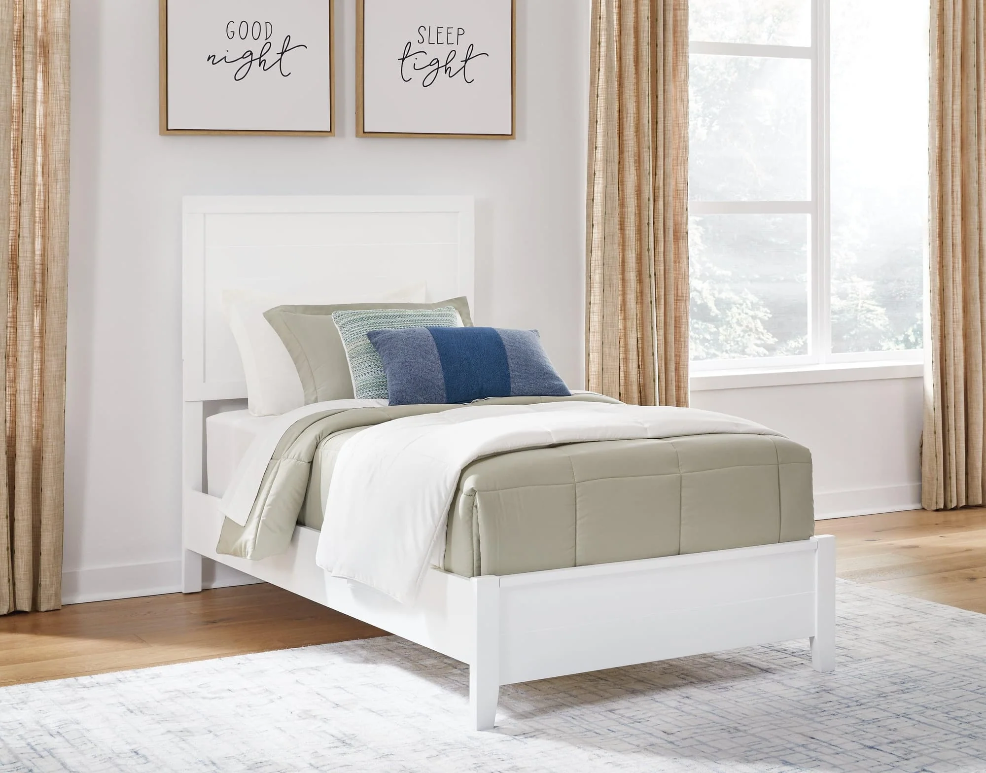 Binterglen White Twin Panel Bed - Image 1