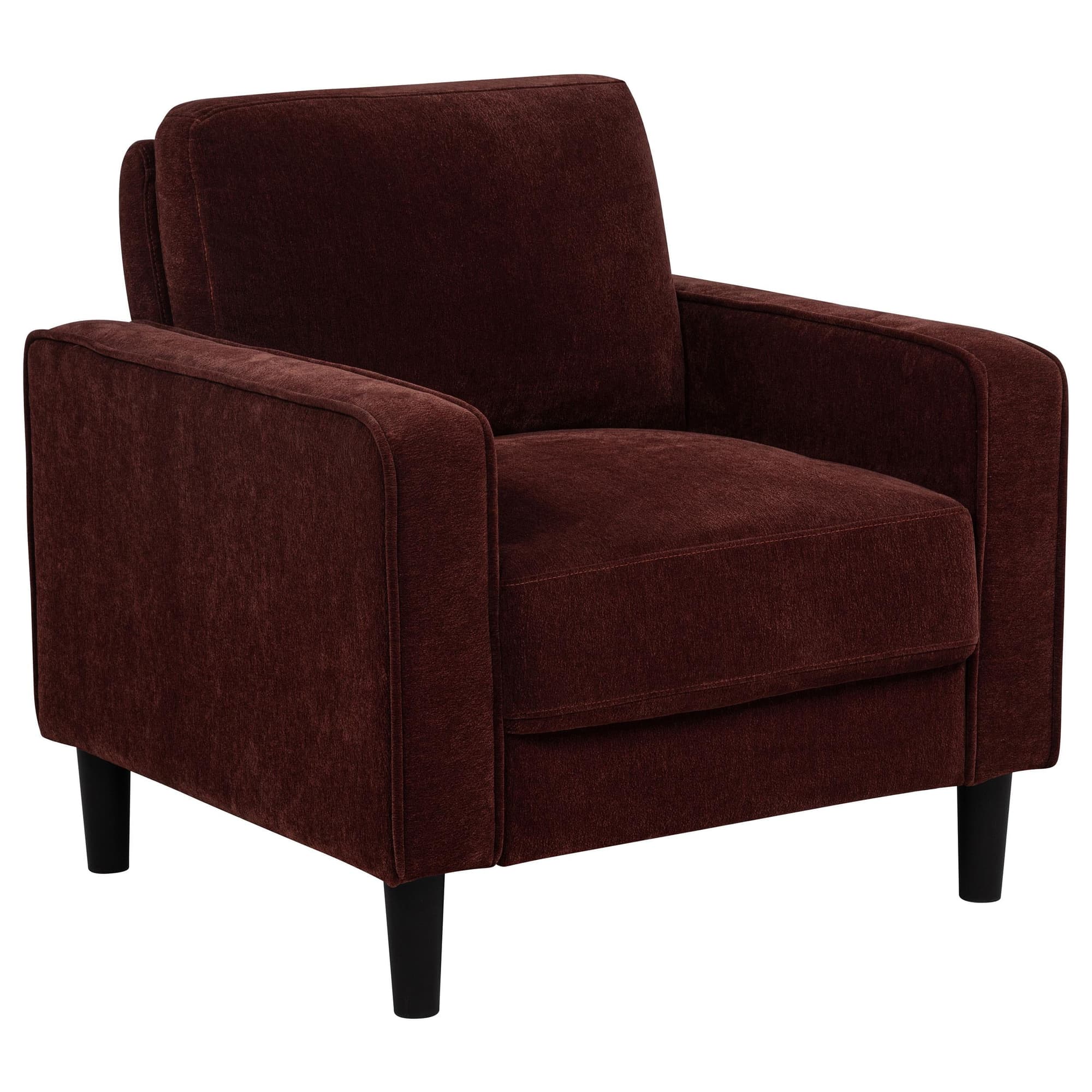 Ruth Fabric Upholstered Track Arm Accent Chair Rust Red - Image 1