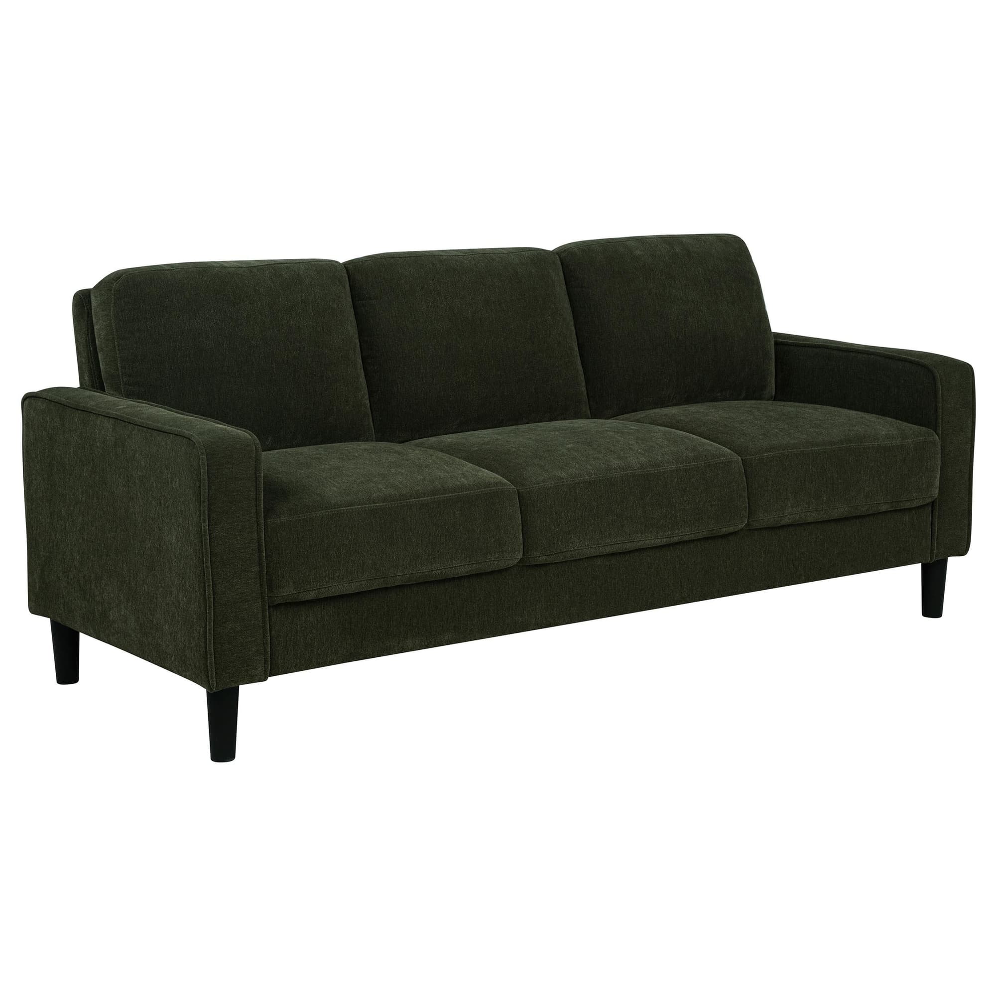 Ruth 77-inch Fabric Upholstered Track Arm Sofa Matcha Green - Image 1