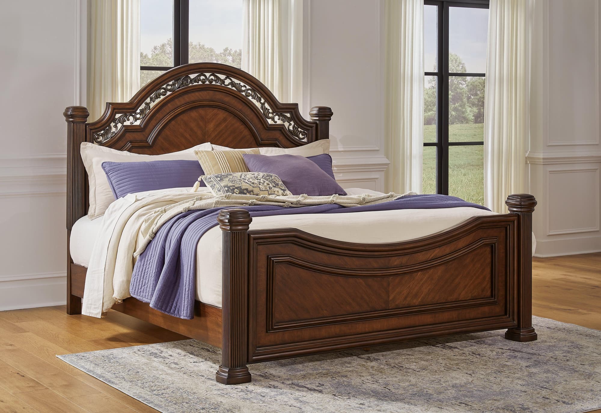 Lavinton Brown Queen Poster Bed - Image 1