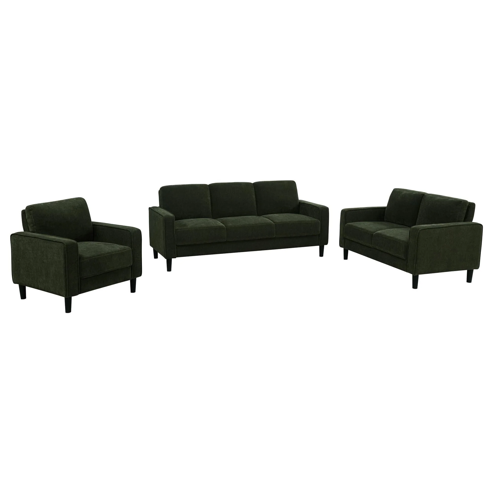 Ruth 3-piece Fabric Upholstered Track Arm Sofa Matcha Green - Image 1