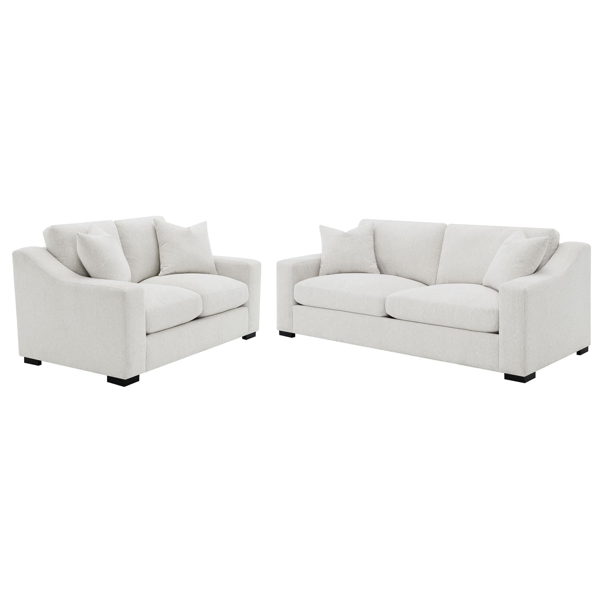 Ashlyn 2-piece Upholstered Track Arm Sofa Set Sand - Image 1