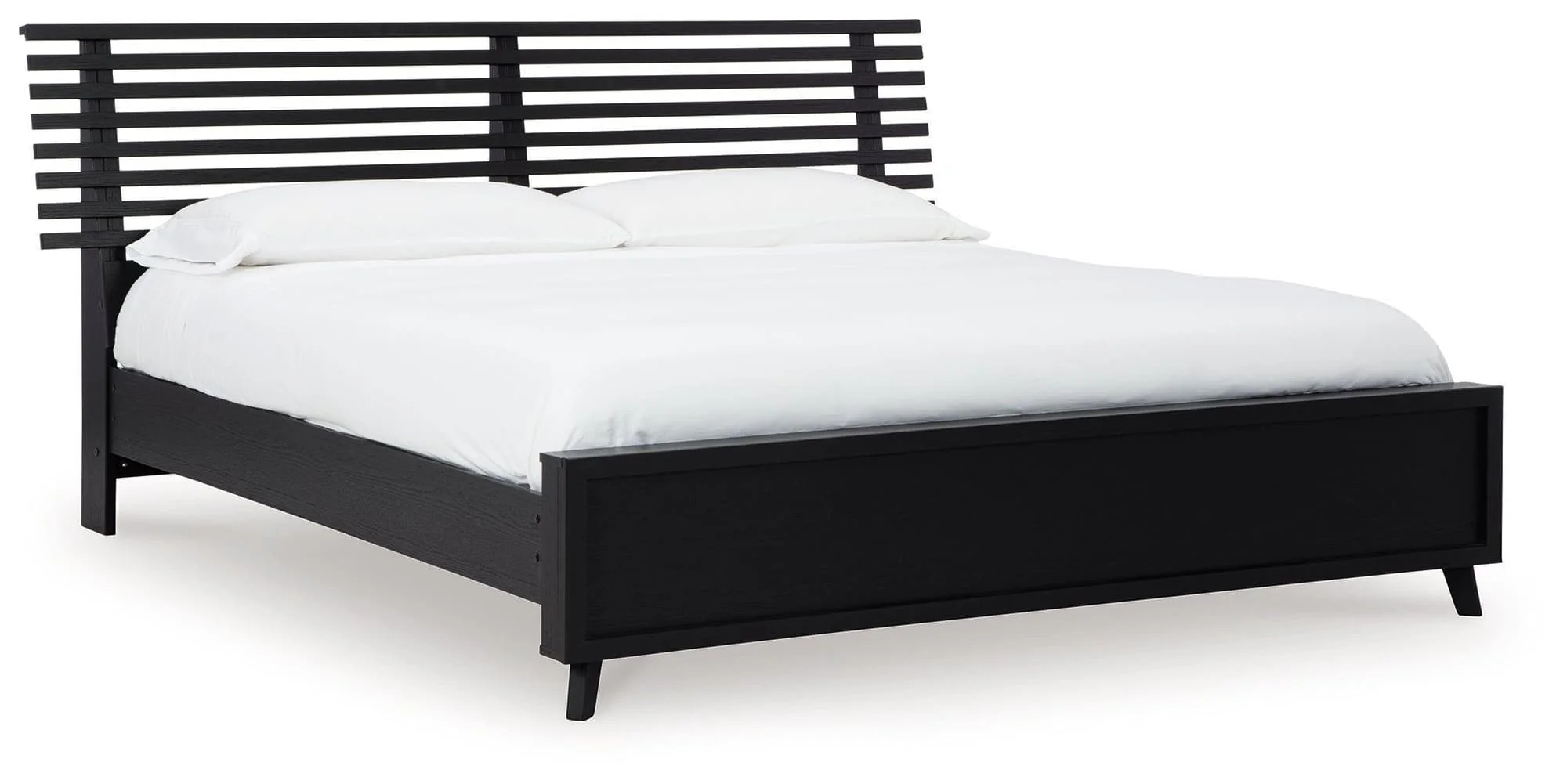 Danziar Black Queen Slat Panel Bed - Image 1