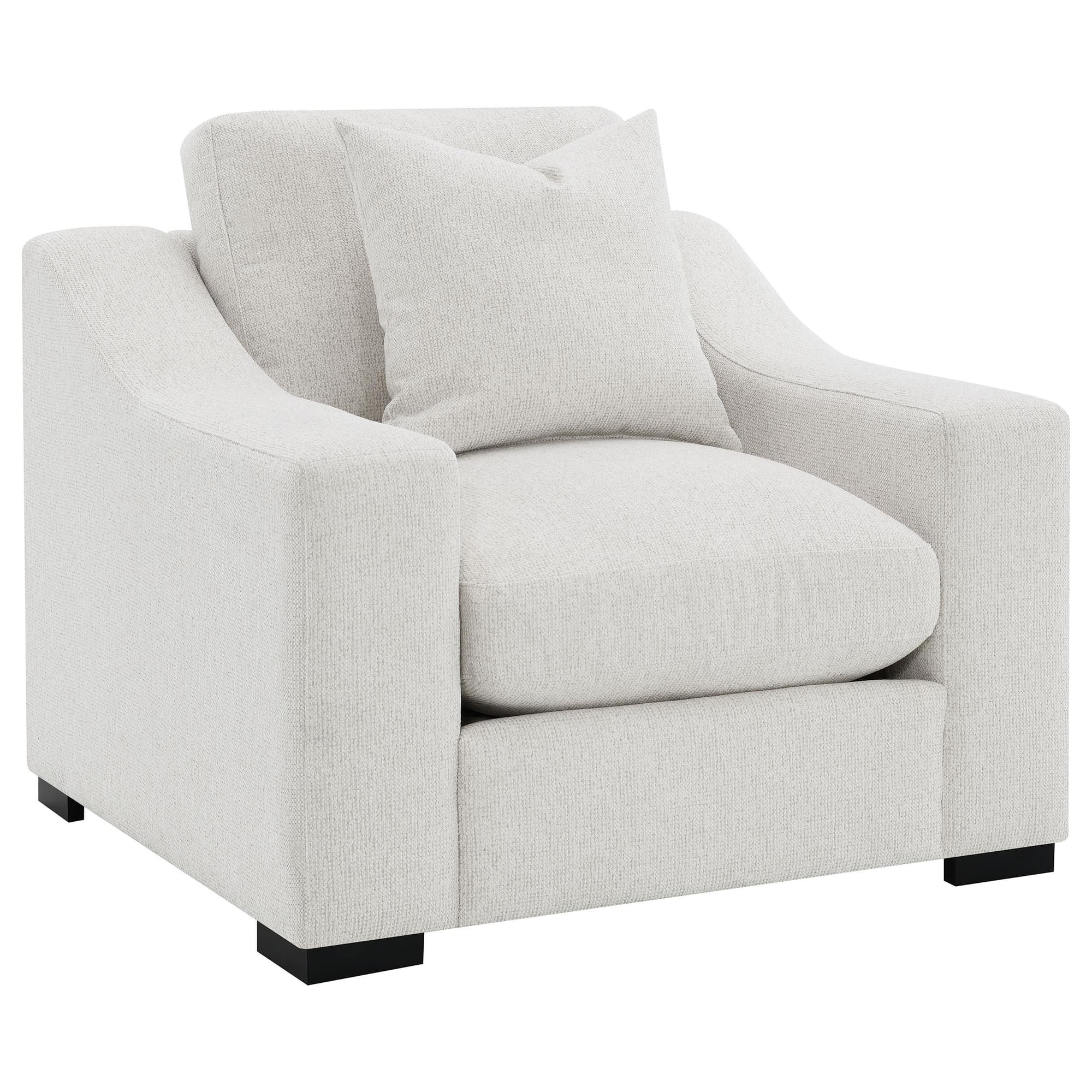 Ashlyn Fabric Upholstered Track Arm Accent Chair Sand - Image 1