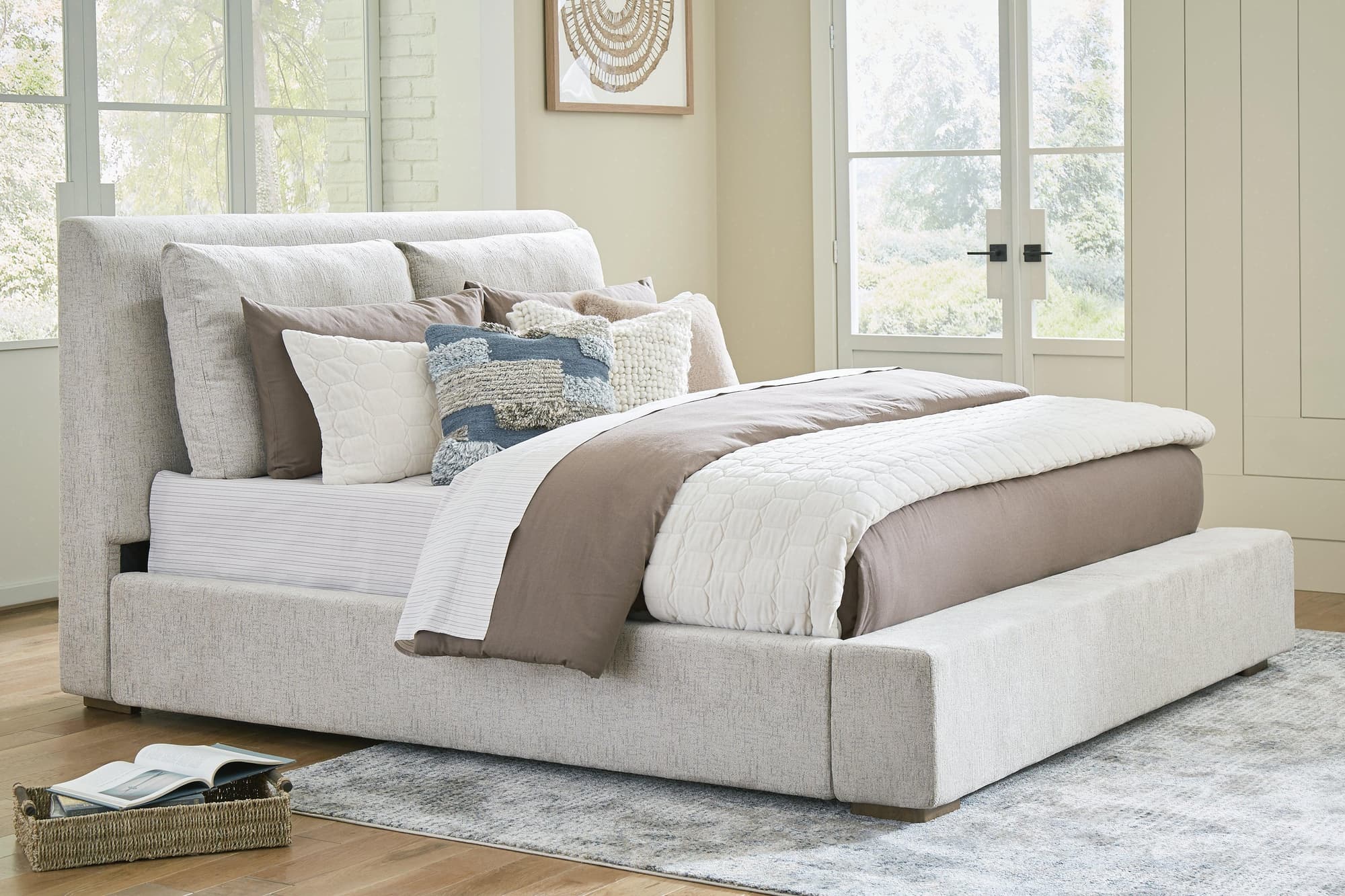 Cabalynn Light Brown Queen Upholstered Bed - Image 1