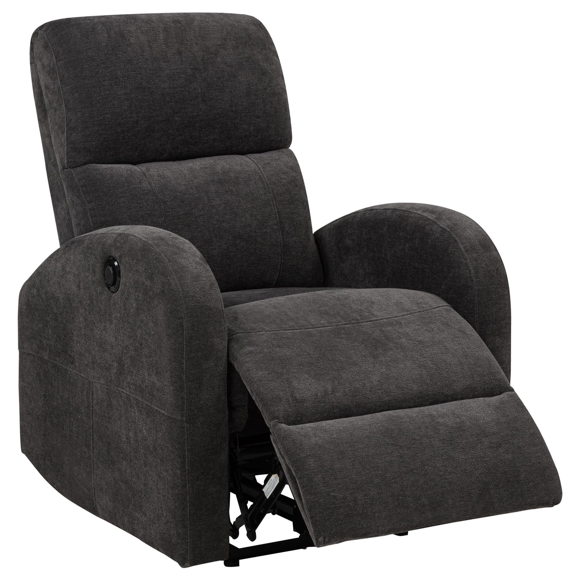 Grant Fabric Upholstered Power Recliner Chair Charcoal Grey - Image 1