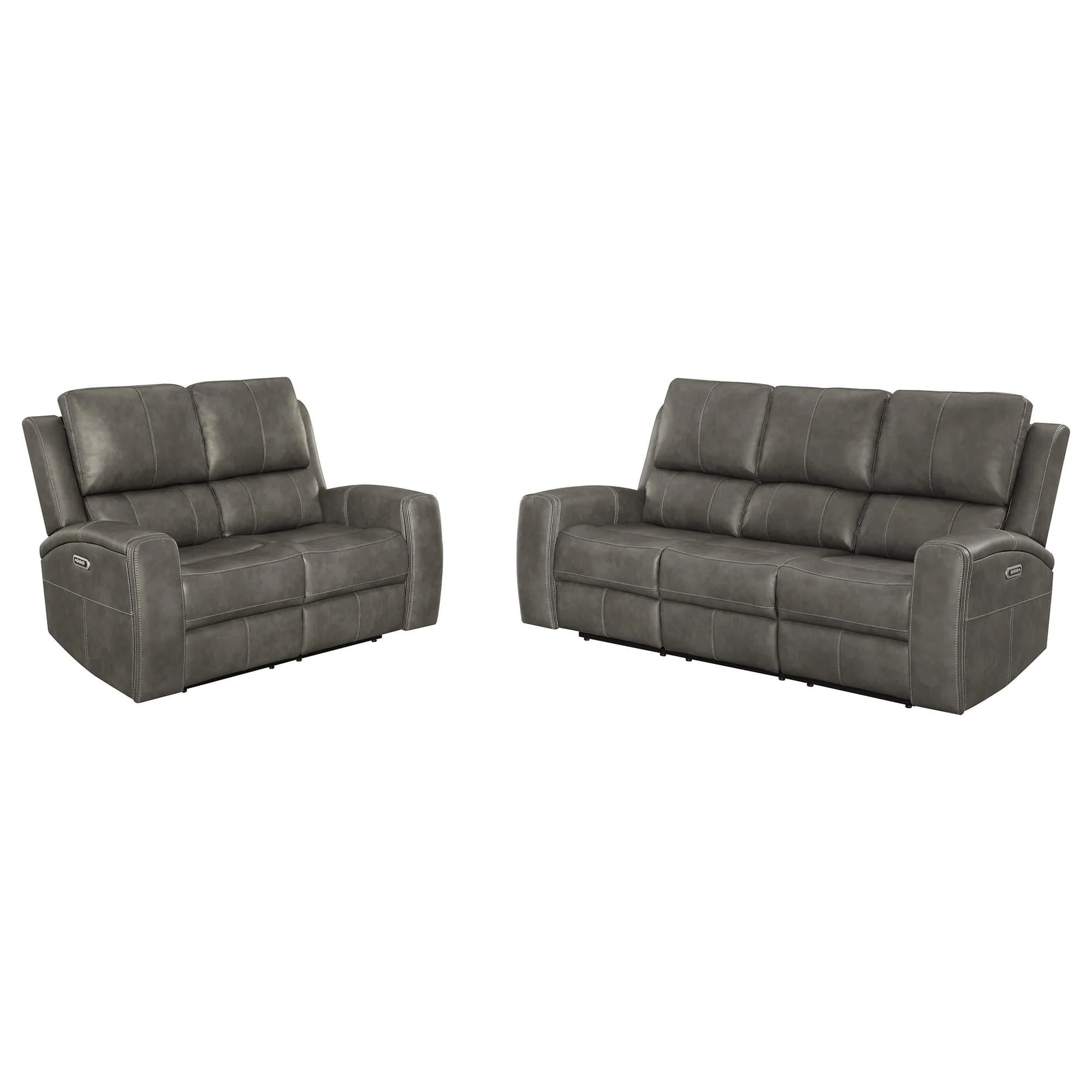 Brickston 2-piece Triple Power Reclining Sofa Set Charcoal - Image 1