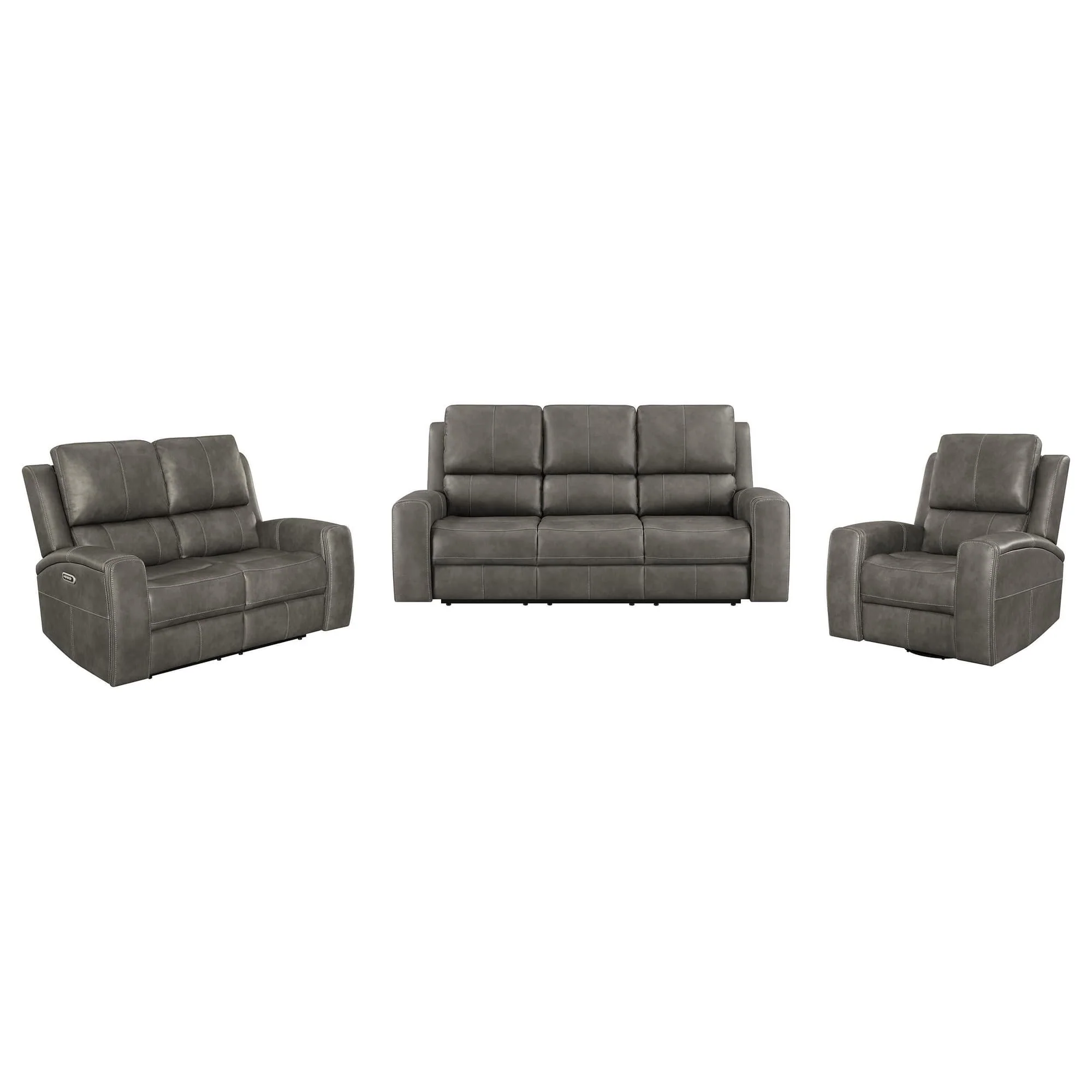 Brickston 3-piece Triple Power Reclining Sofa Set Charcoal - Image 1