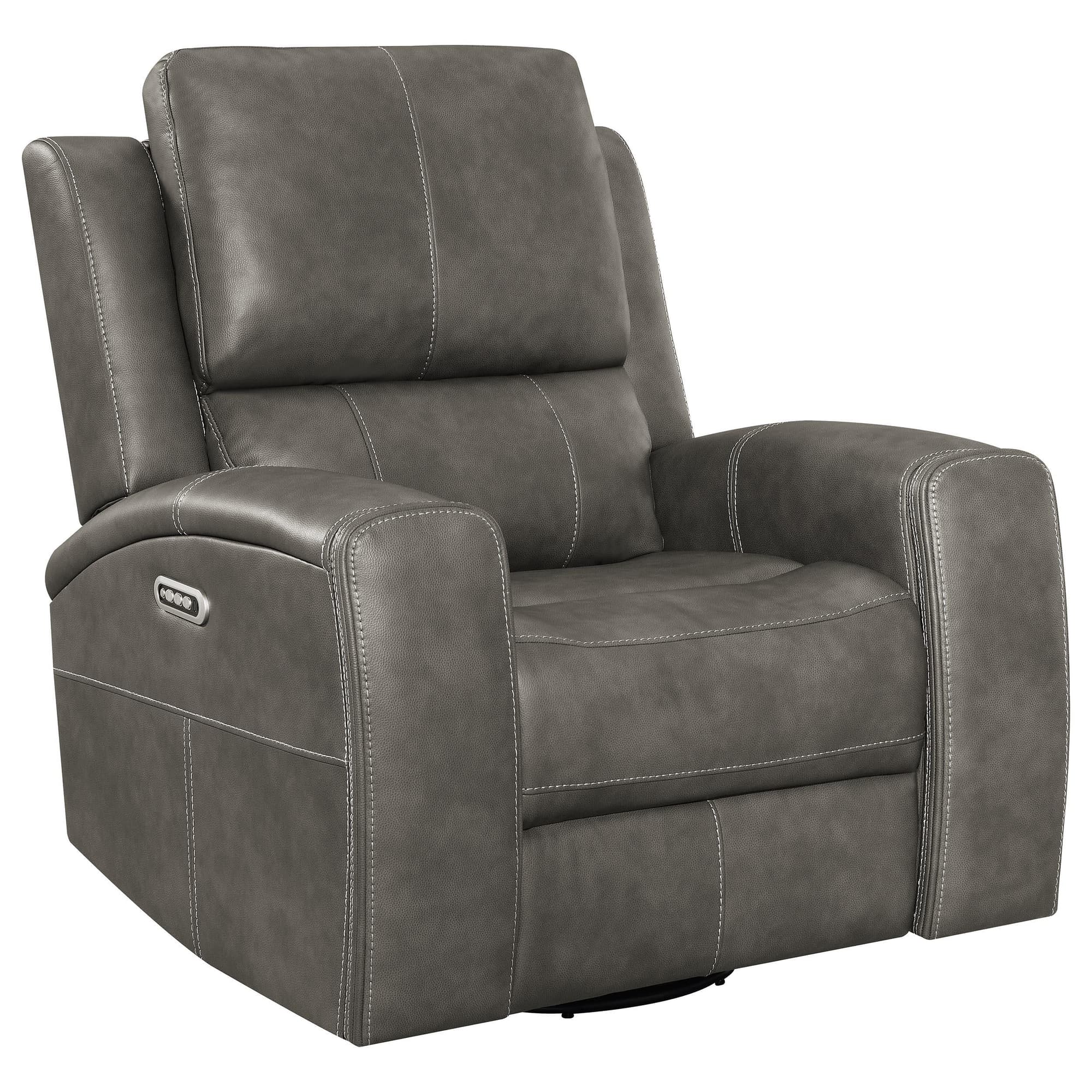 Brickston Triple Power Swivel Glider Recliner Charcoal - Image 1