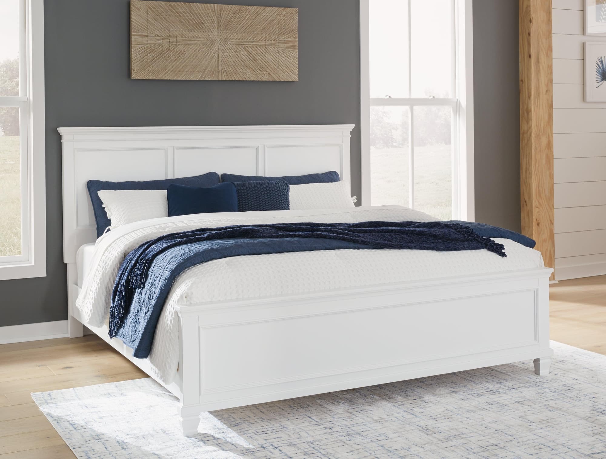 Fortman White King Panel Bed - Image 1