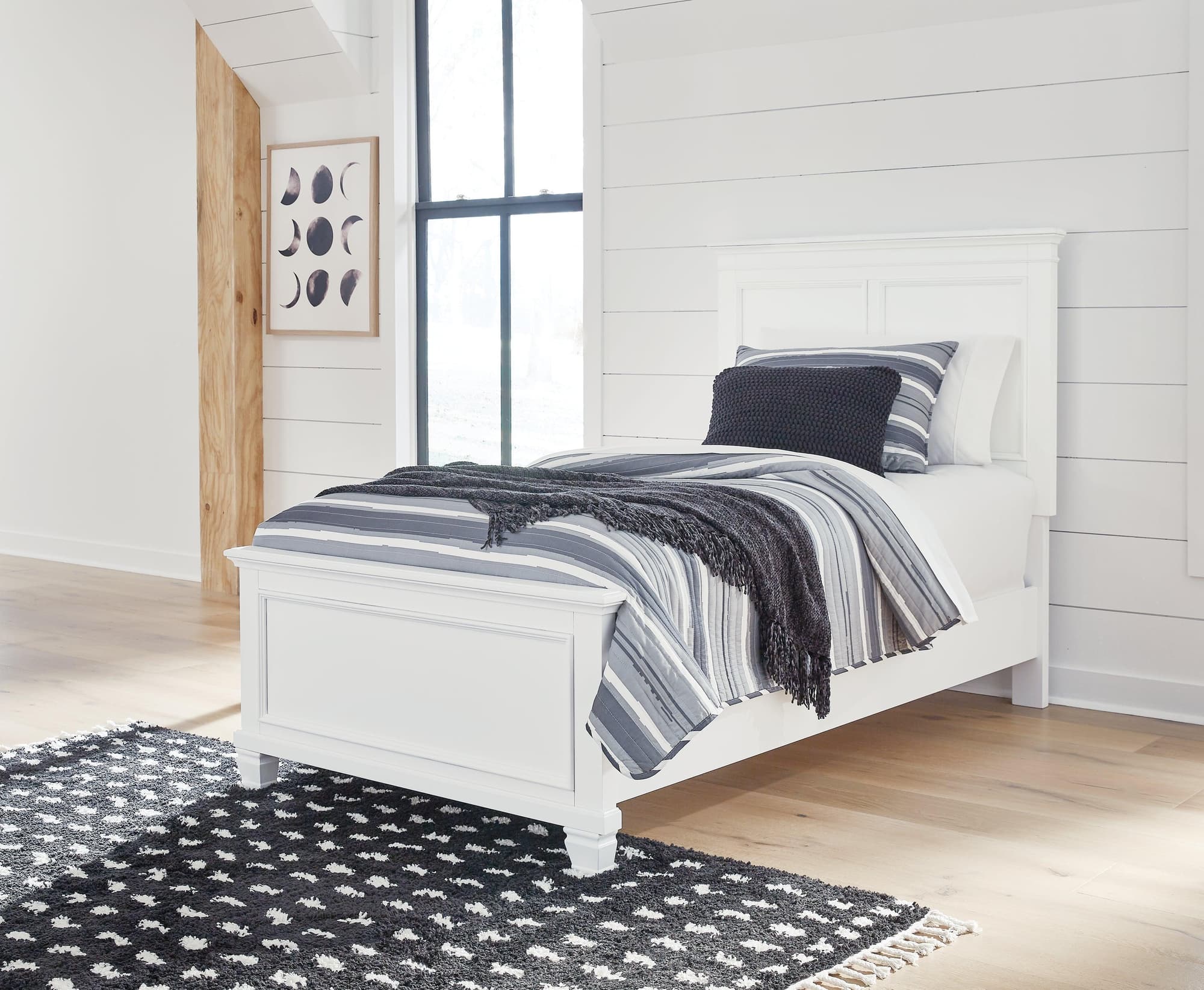 Fortman White Twin Panel Bed - Image 1