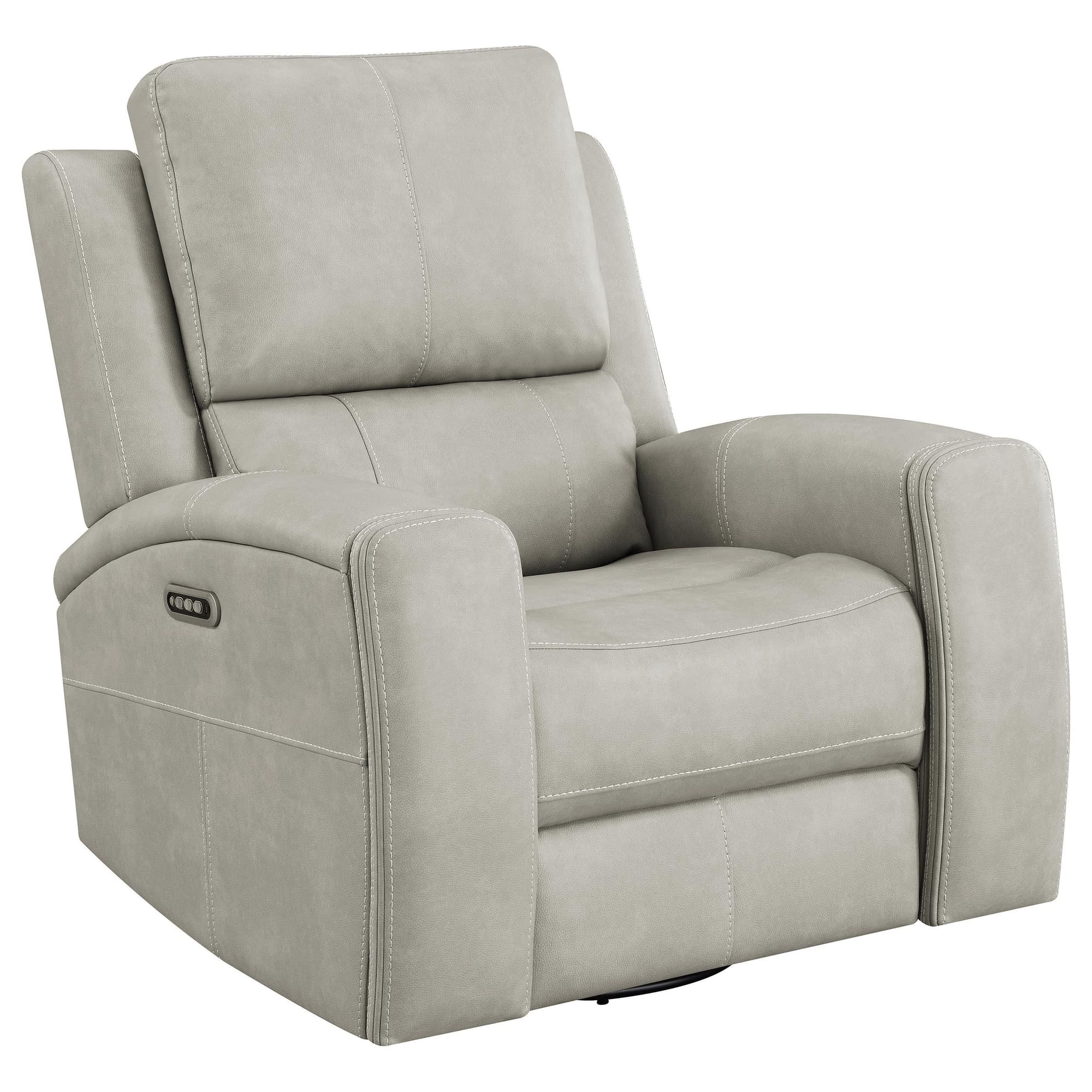 Brickston Triple Power Swivel Glider Recliner Grey - Image 1