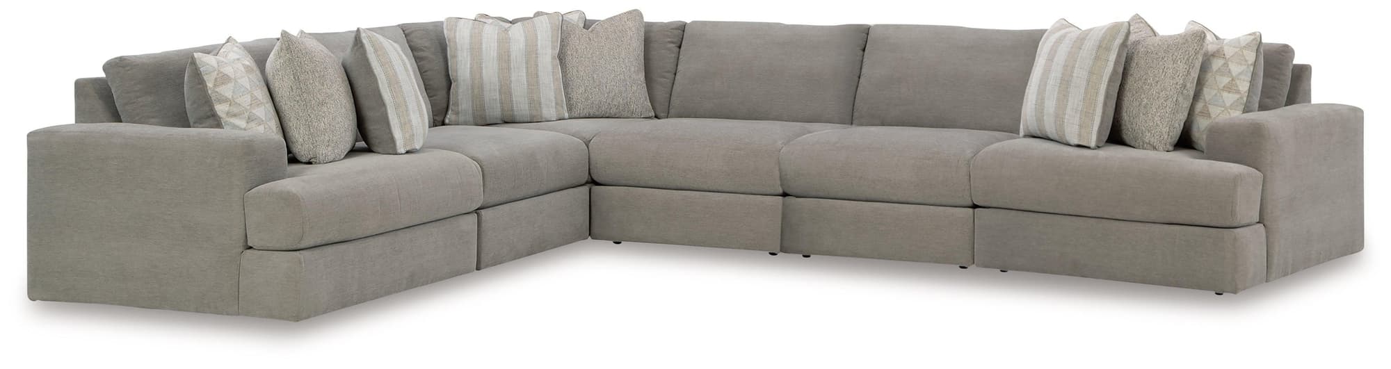Avaliyah Ash Chenille 6-Piece Sectional - Image 1