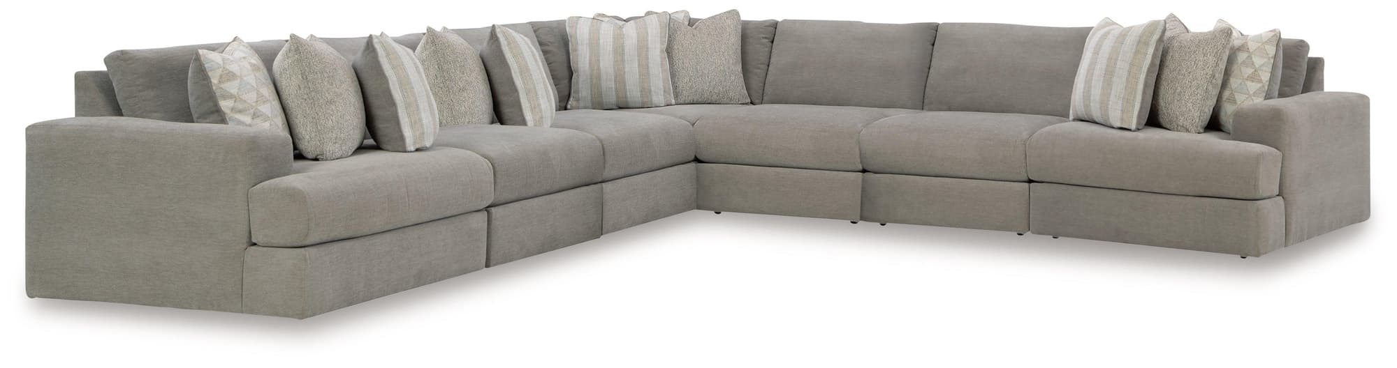 Avaliyah Ash Chenille 7-Piece Sectional - Image 1