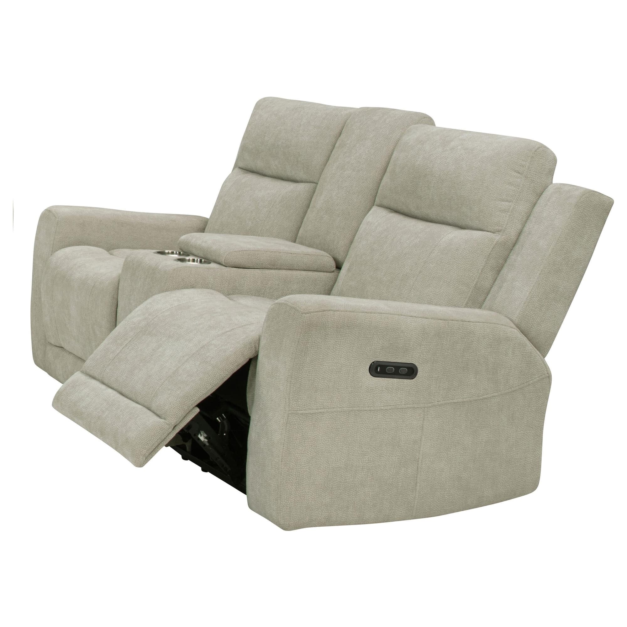 Kennett Chenille Upholstered Power Reclining Loveseat Ivory - Image 1