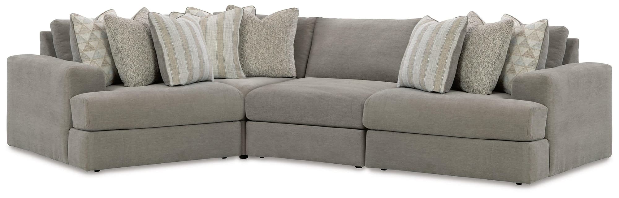 Avaliyah Ash Chenille 4-Piece Sectional - Image 1