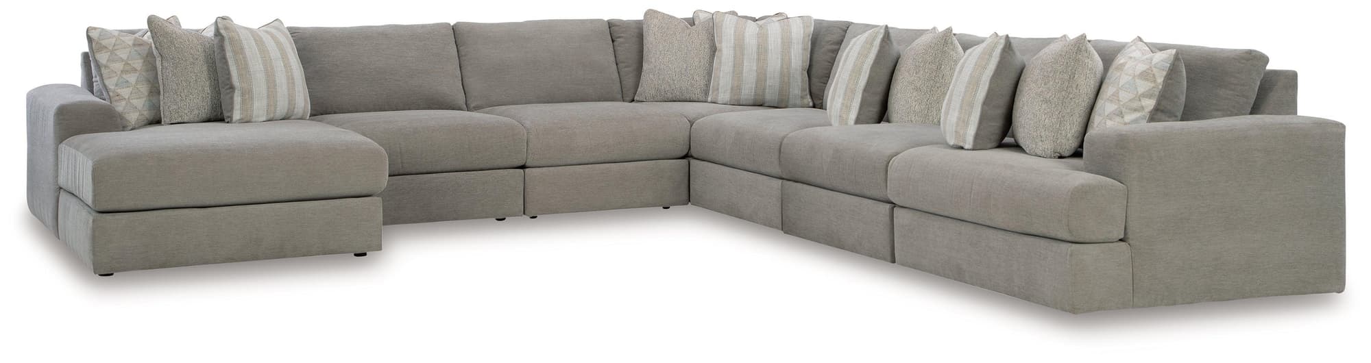 Avaliyah Ash Chenille 7-Piece Sectional With Chaise - Image 1
