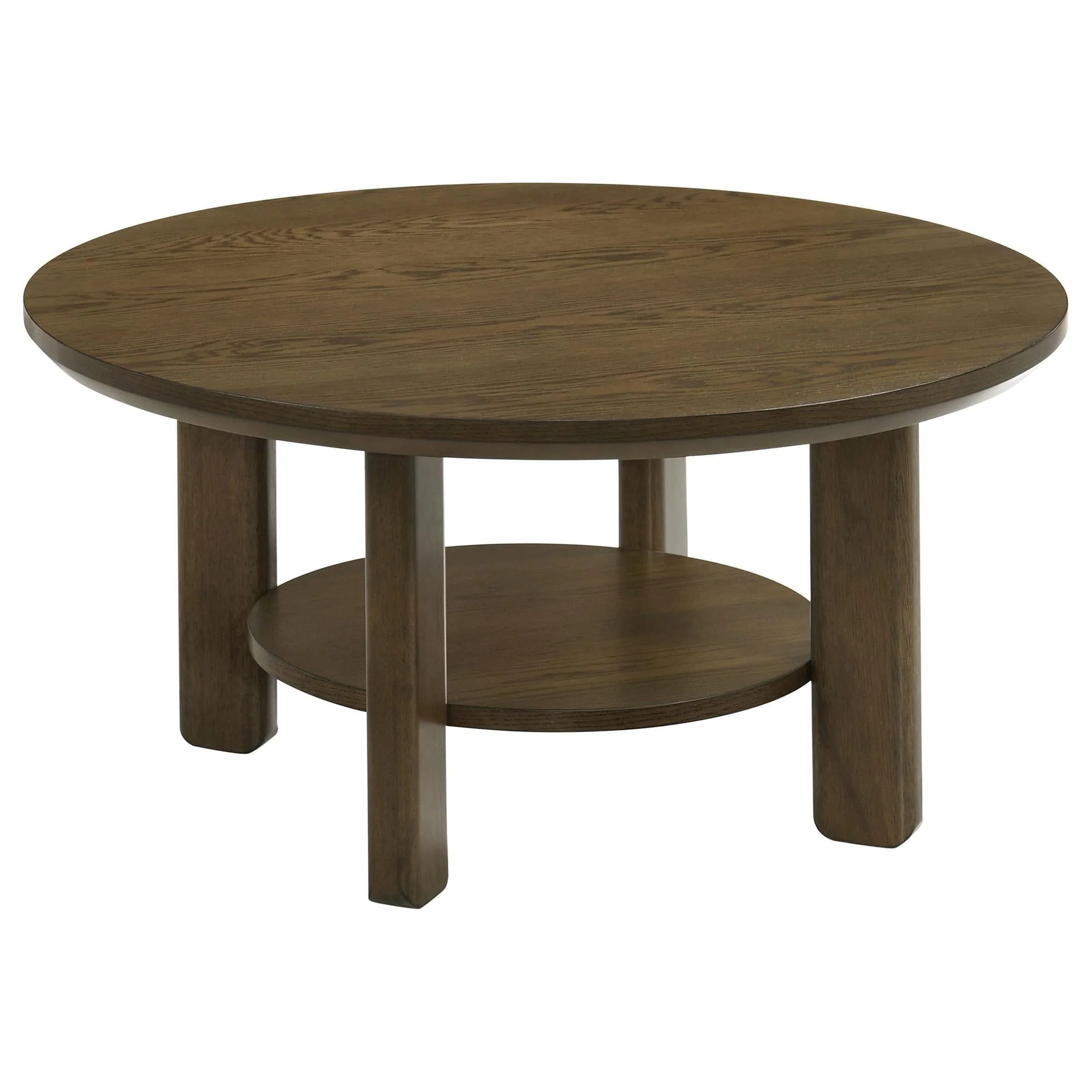 Ottowa 36-inch Round Wood Cocktail Coffee Table Brown - Image 1