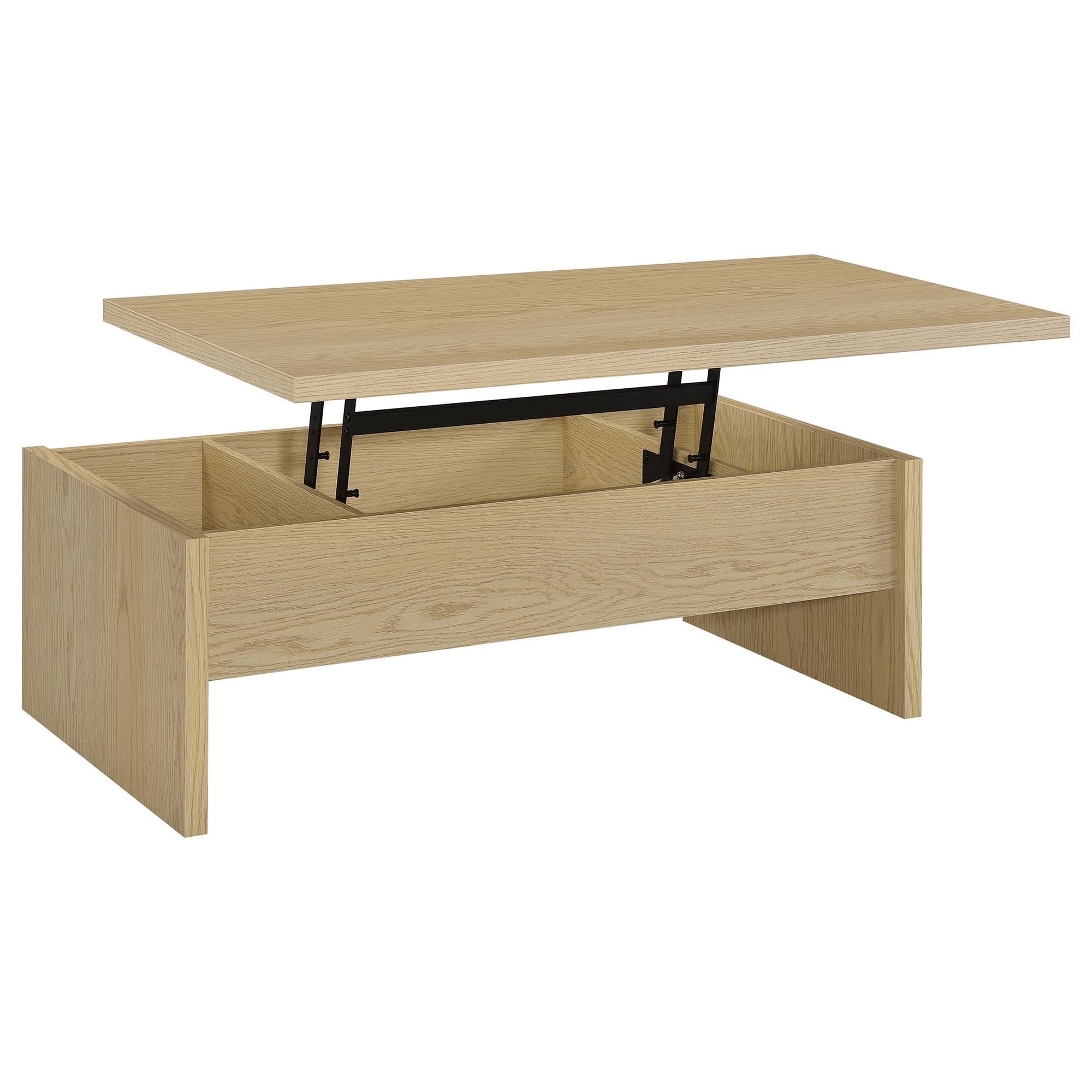 Canoga Engineered Wood Lift Top Coffee Table Light Oak - Image 1