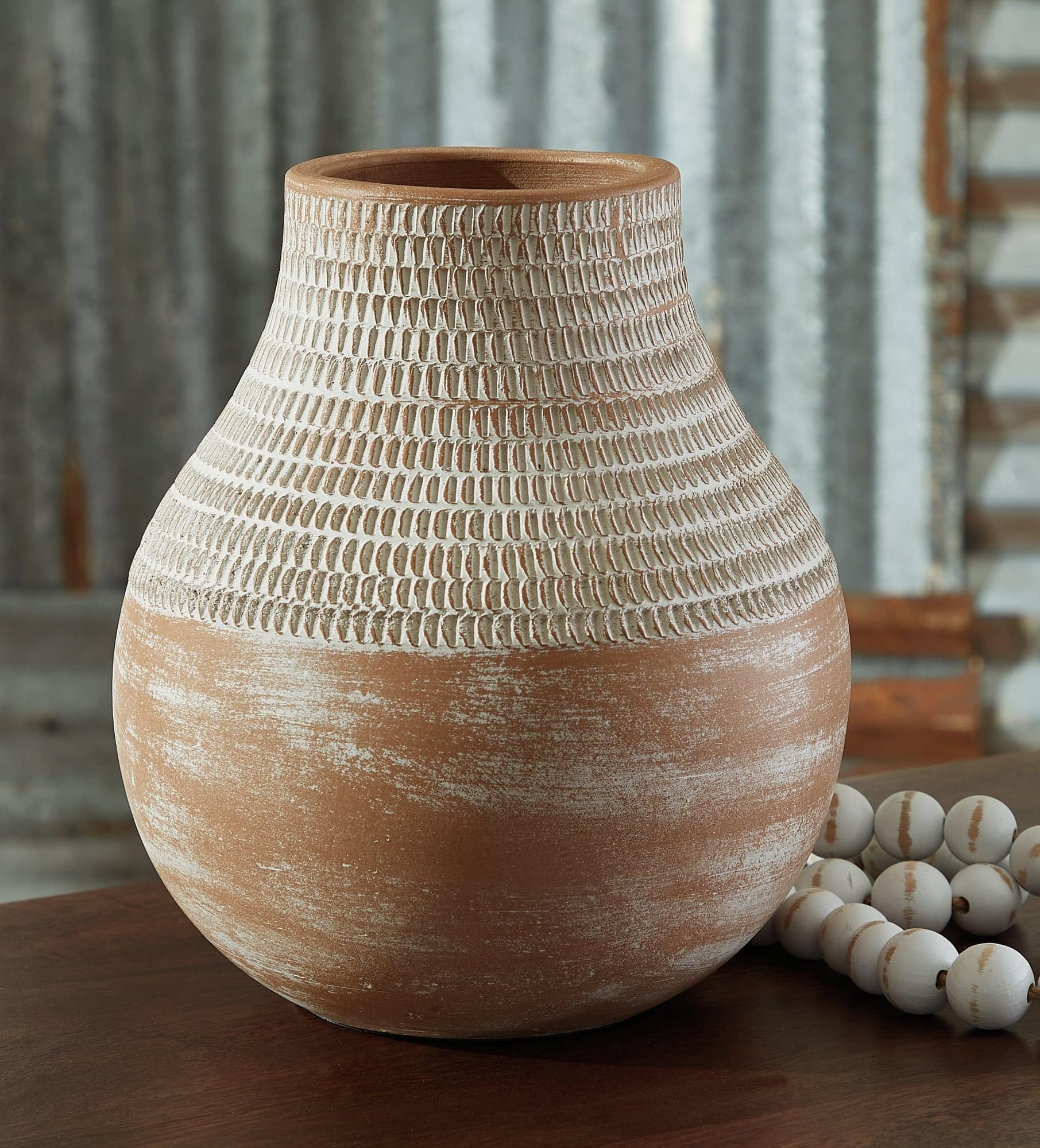 Reclove Distressed White Vase - Image 1
