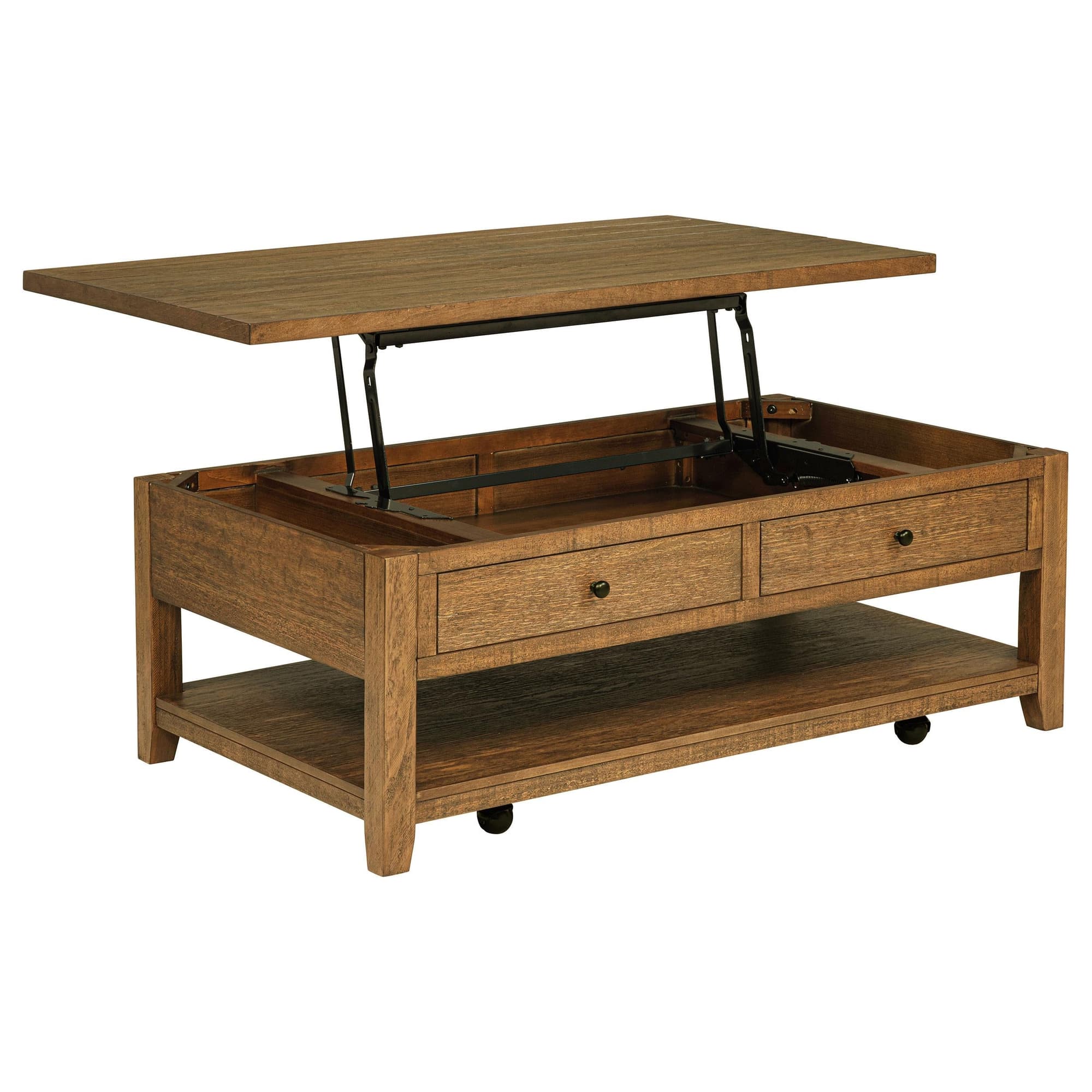 Payne 48-inch Mobile Lift Top Coffee Table Distressed Brown - Image 1