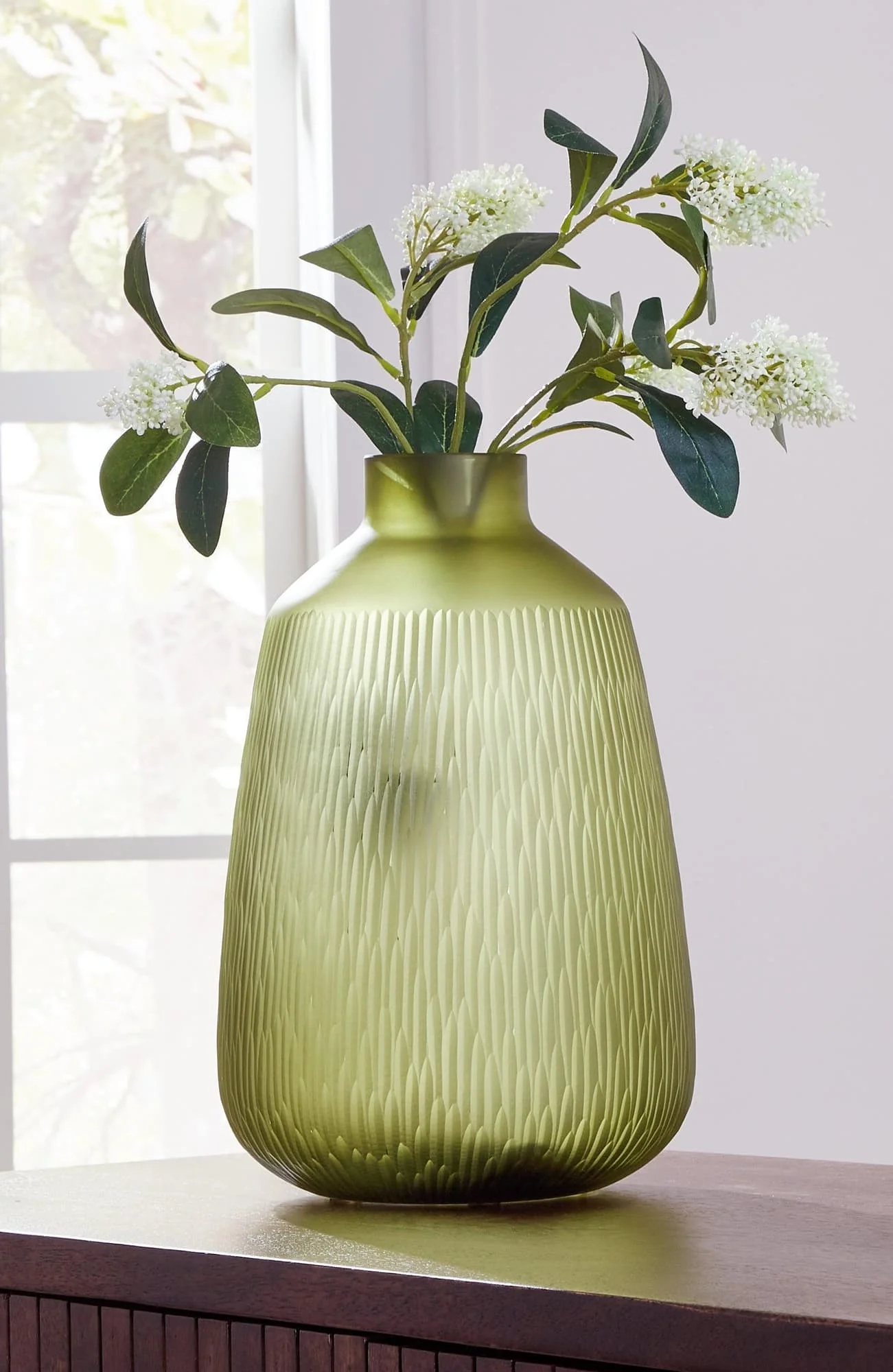 Scottyard Olive Green Vase - Image 1