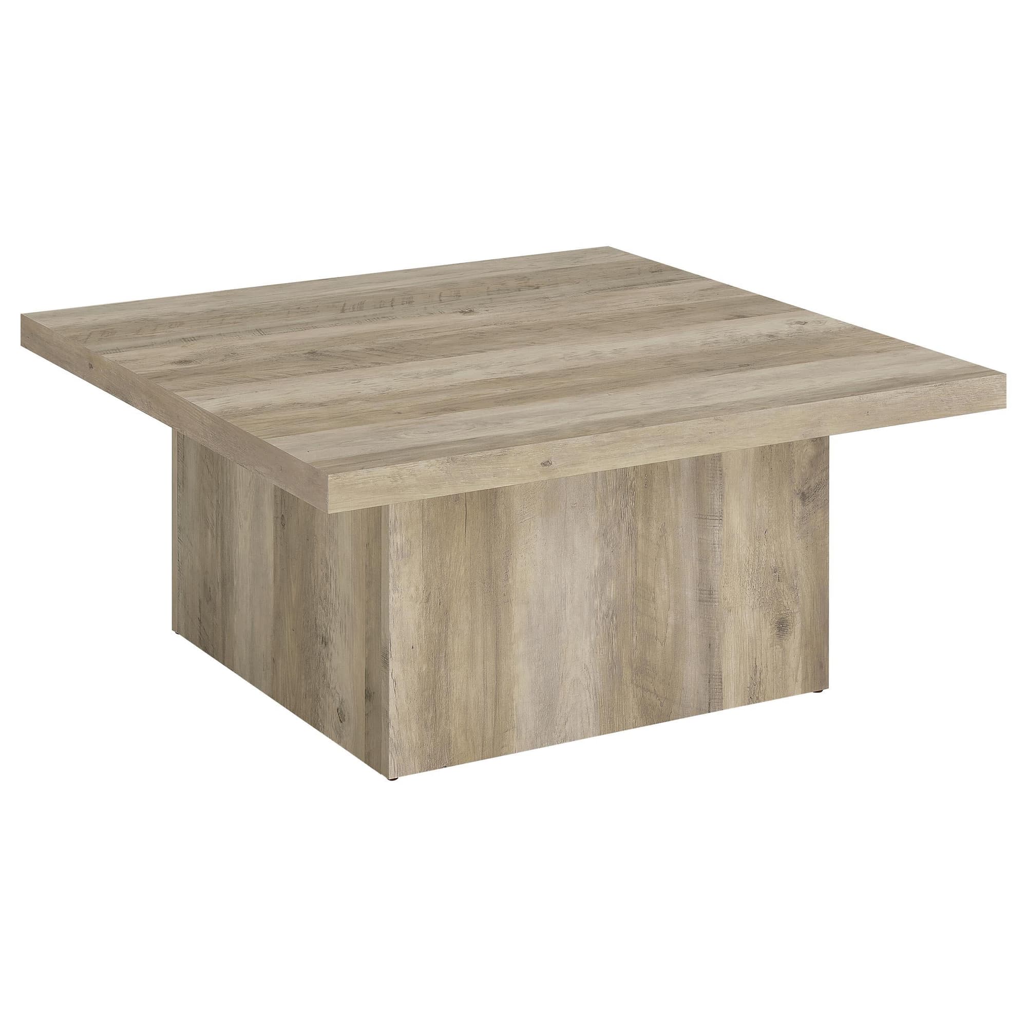 Devar Square Engineered Wood Coffee Table Distressed Pine - Image 1