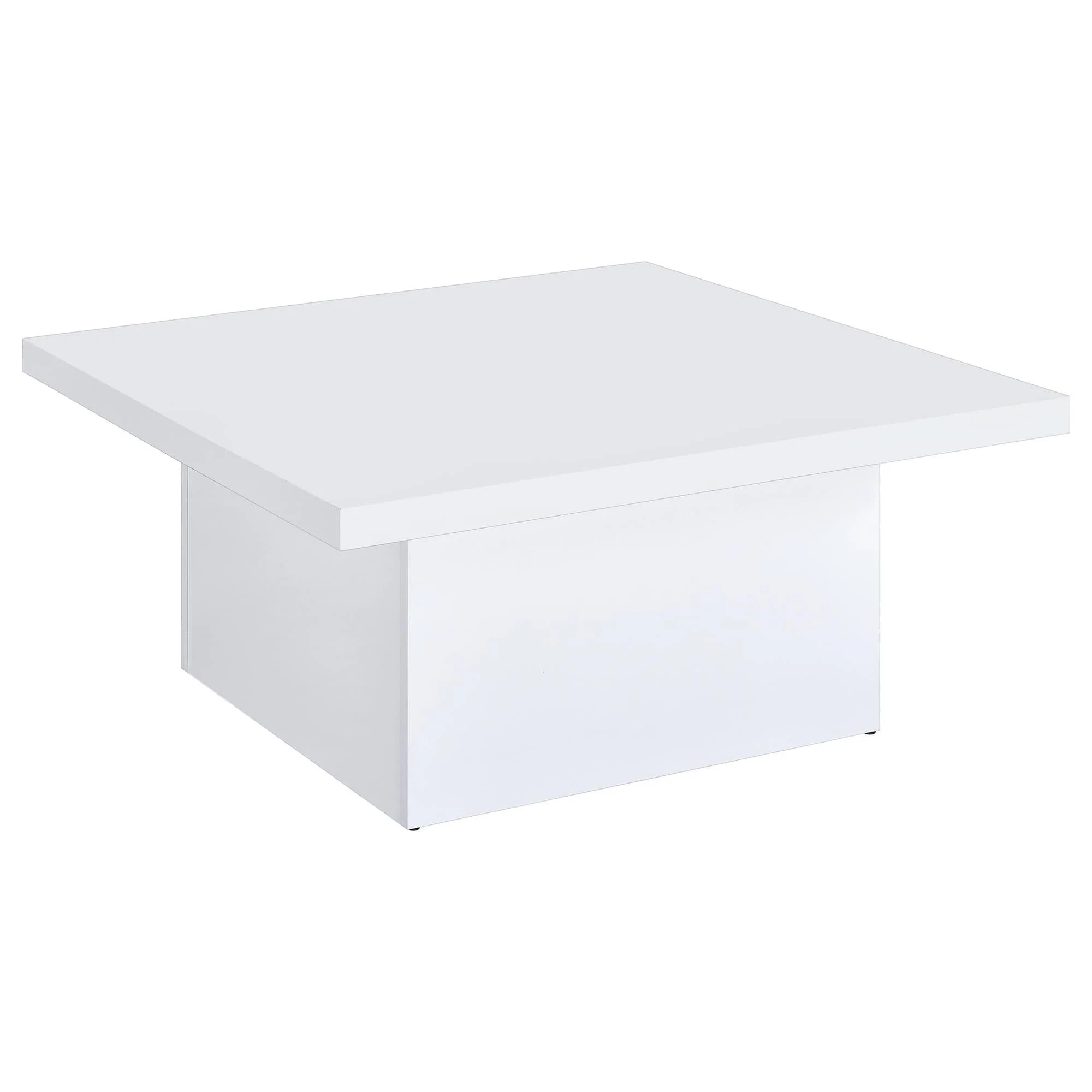Devar Square Engineered Wood Coffee Table White High Gloss - Image 1