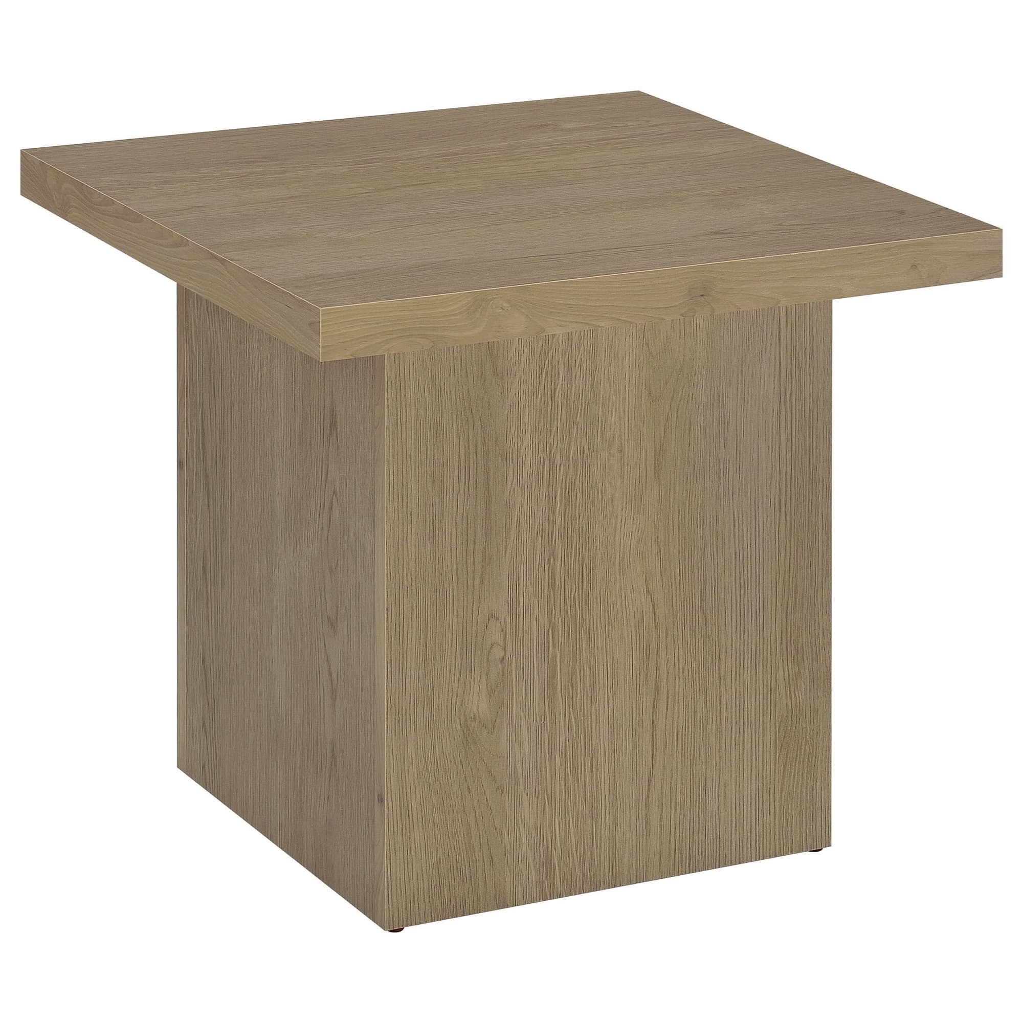 Devar Square Engineered Wood Side End Table Latte - Image 1