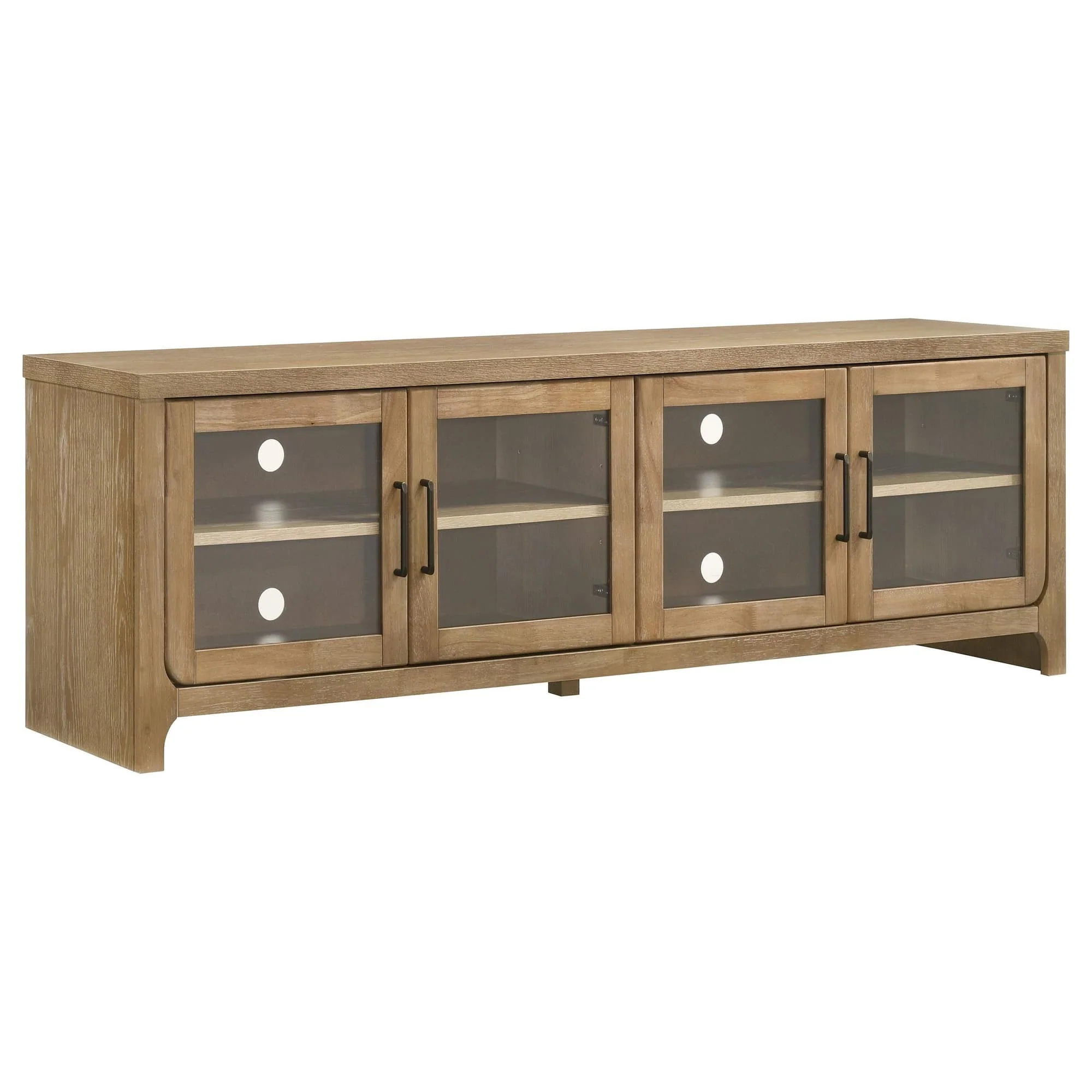 Brenham 79-inch 4-door TV Stand Media Console Light Oak - Image 1