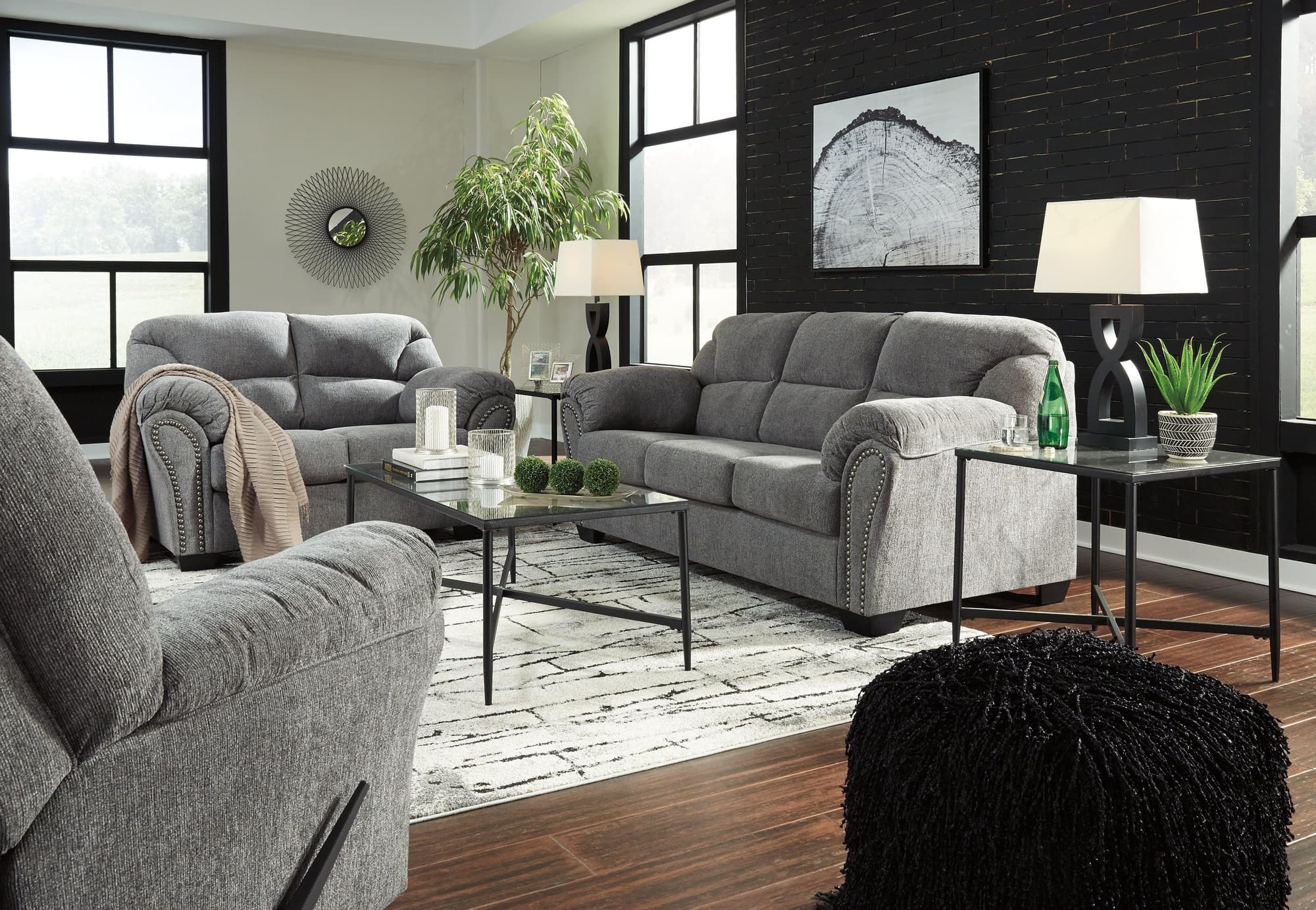 Allmaxx Pewter Sofa Loveseat And Recliner - Image 1