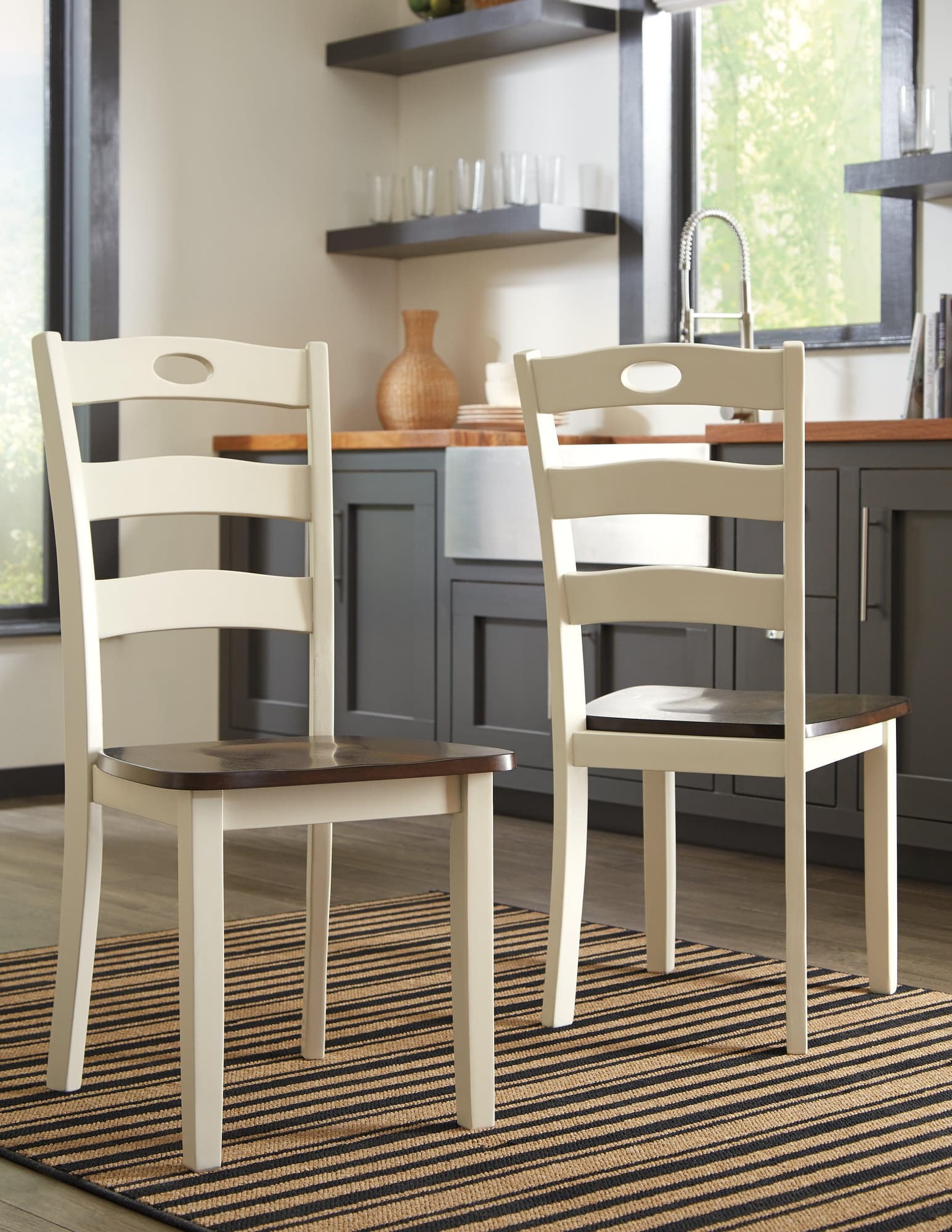 Woodanville Cream Brown 2-Piece Dining Room Chair - Image 1