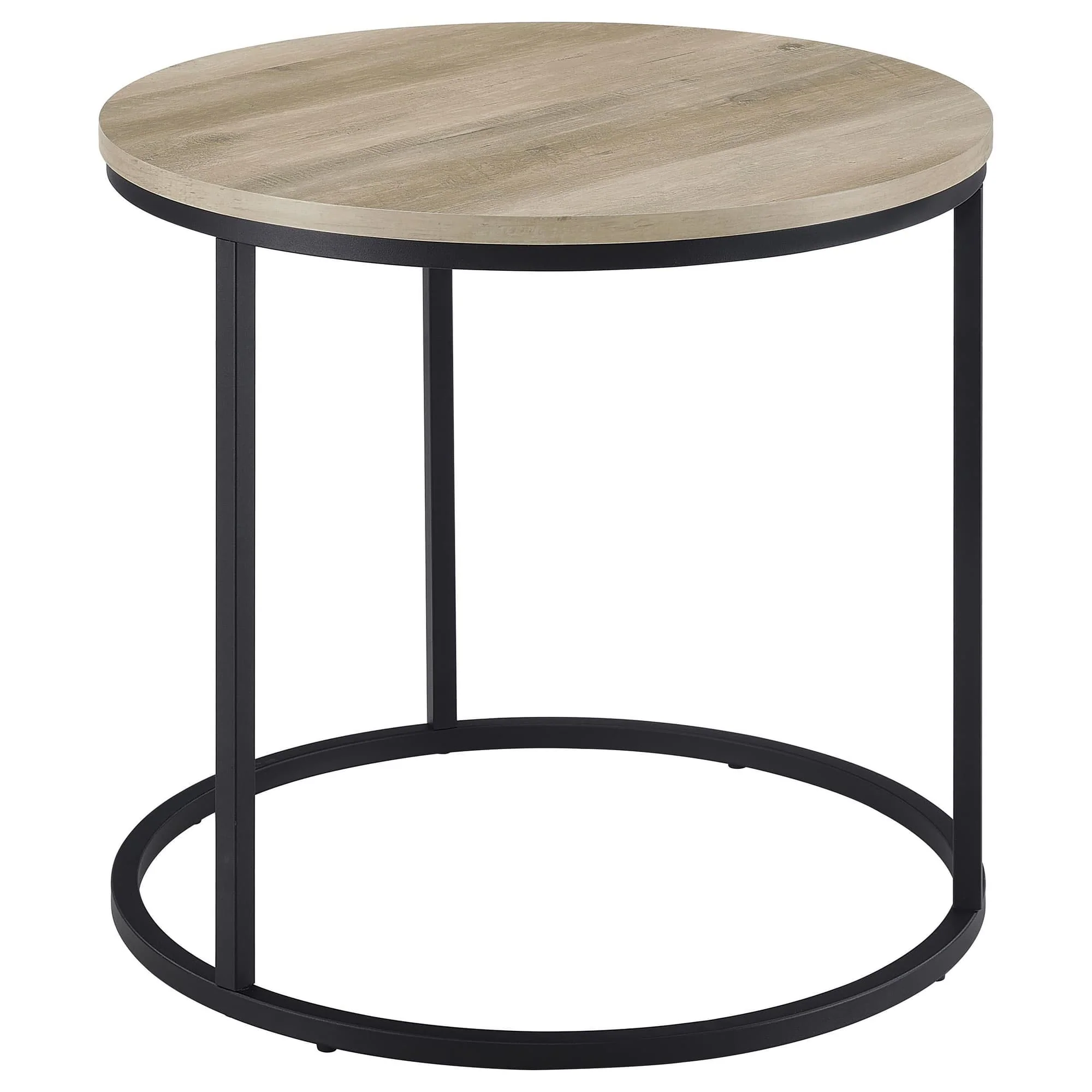 Lainey Round Occasional Side End Table Distressed Pine - Image 1