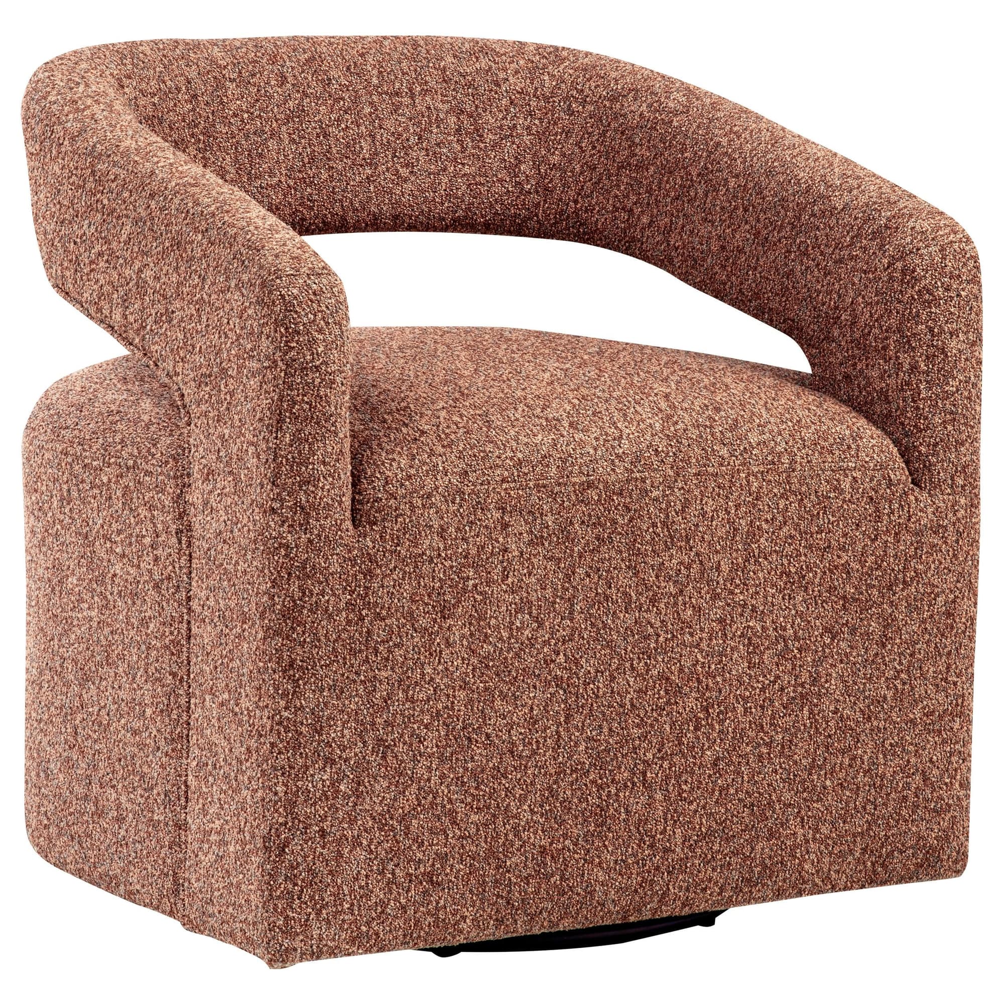 Westhill Boucle Upholstered Swivel Accent Chair Berry - Image 1