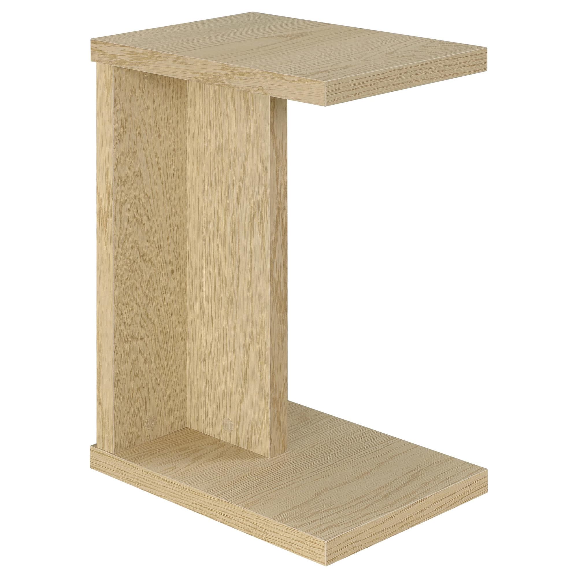 Clower Engineered Wood C-Shaped Sofa Side Table Light Oak - Image 1