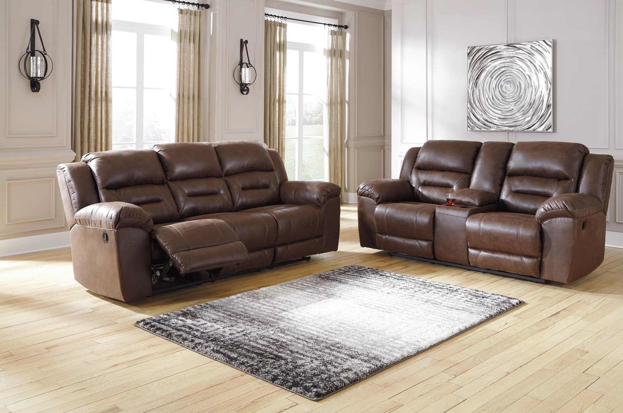 Stoneland Chocolate Sofa And Loveseat - Image 1