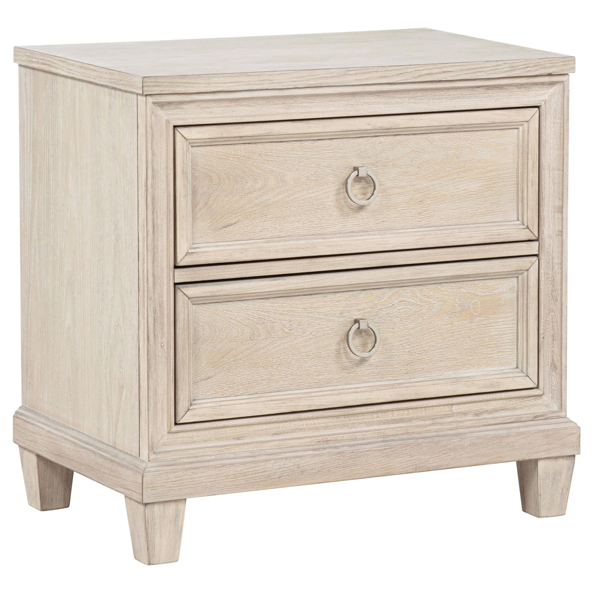 Pembroke 2-drawer Nightstand Bedside Table Washed Oak - Image 1