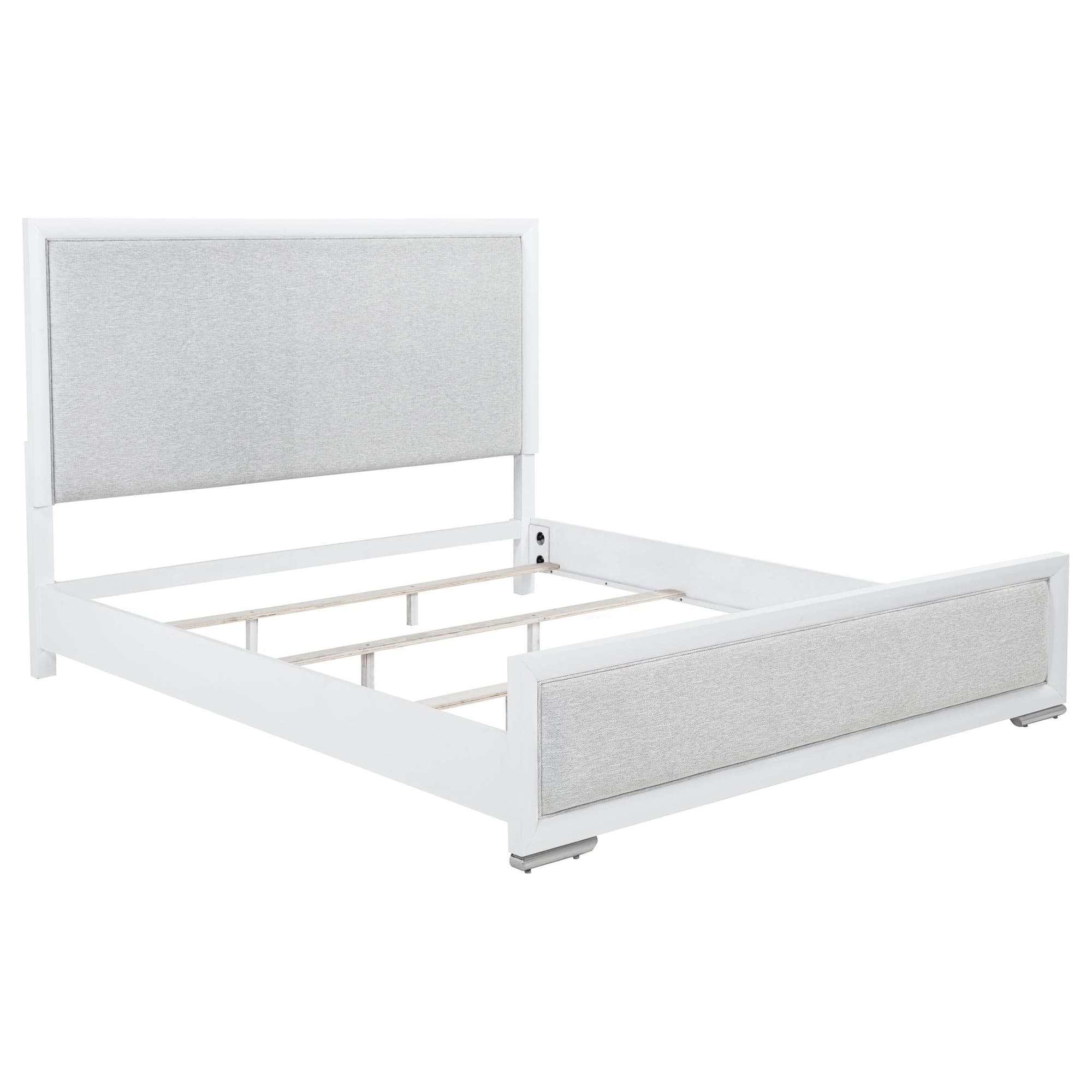 Gracemont 57-inch Eastern King Panel Bed Grey and White - Image 1
