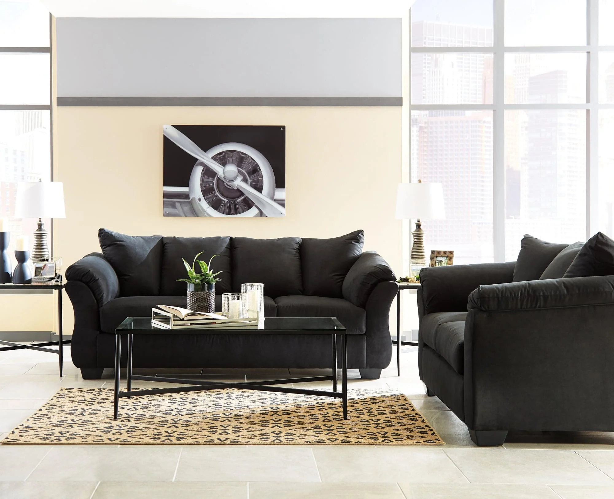 Darcy Black Sofa And Loveseat - Image 1