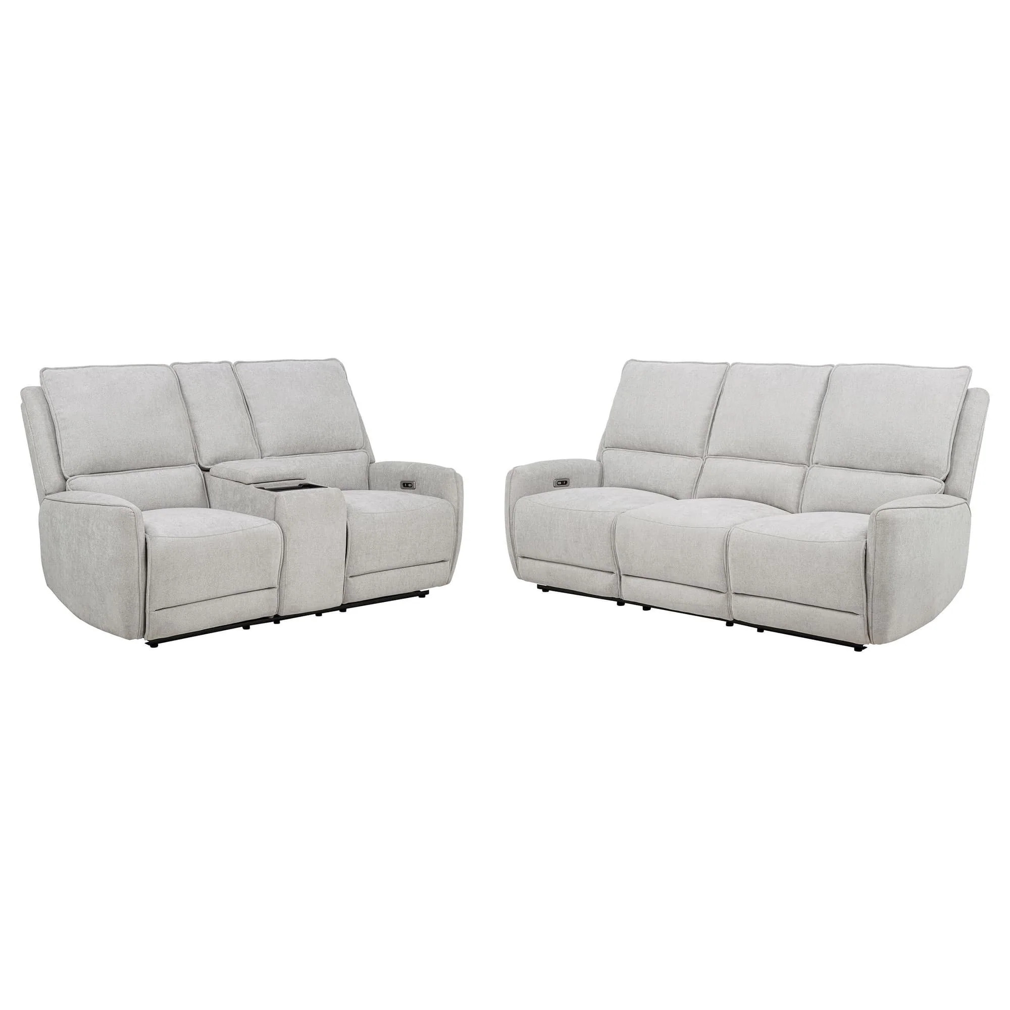 Sylmar 2-piece Chenille Power Reclining Sofa Set Dove Grey - Image 1