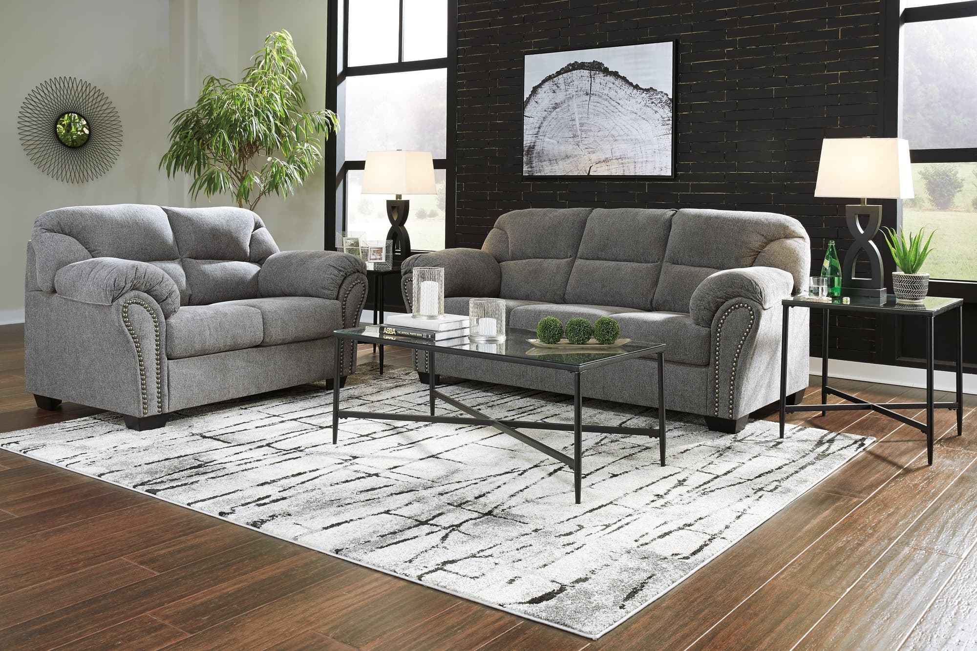 Allmaxx Pewter Sofa And Loveseat - Image 1