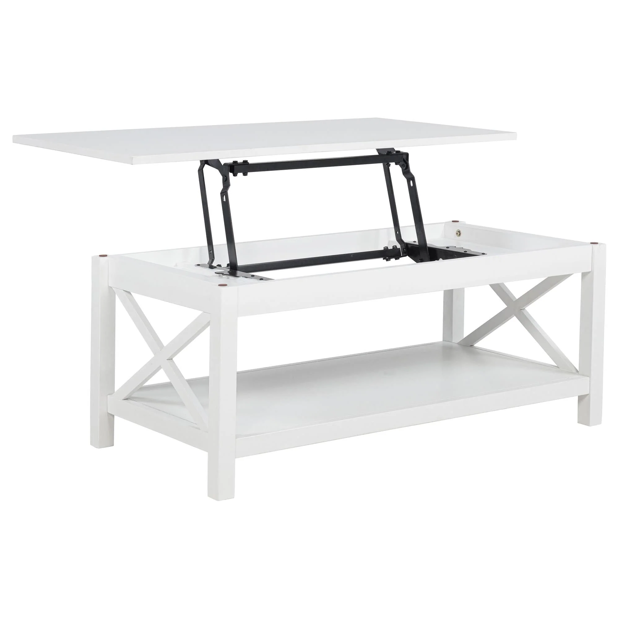 Skyview 44-inch Rectangular Lift Top Coffee Table White - Image 1