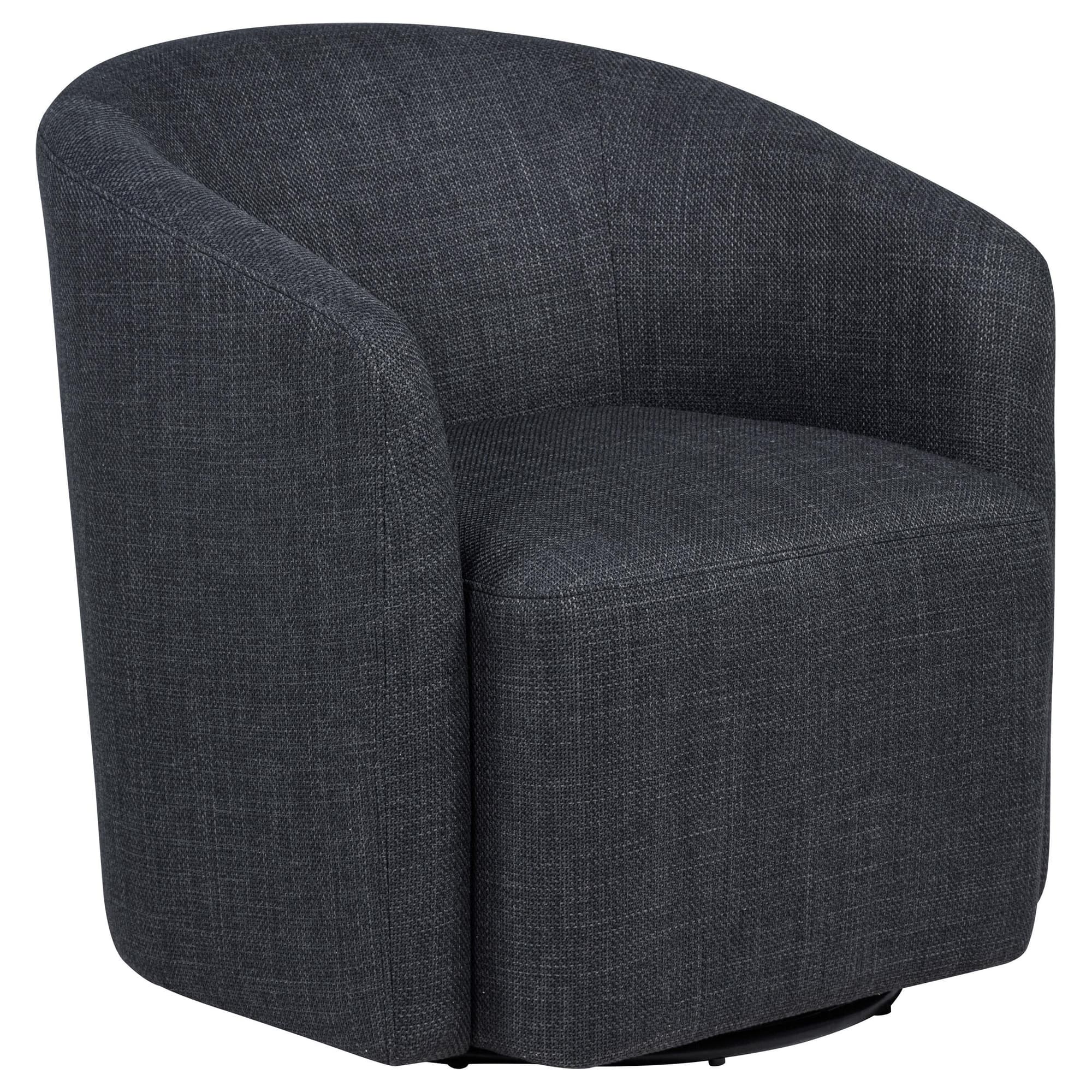 Mossbrook Fabric Upholstered Swivel Accent Chair Anthracite - Image 1