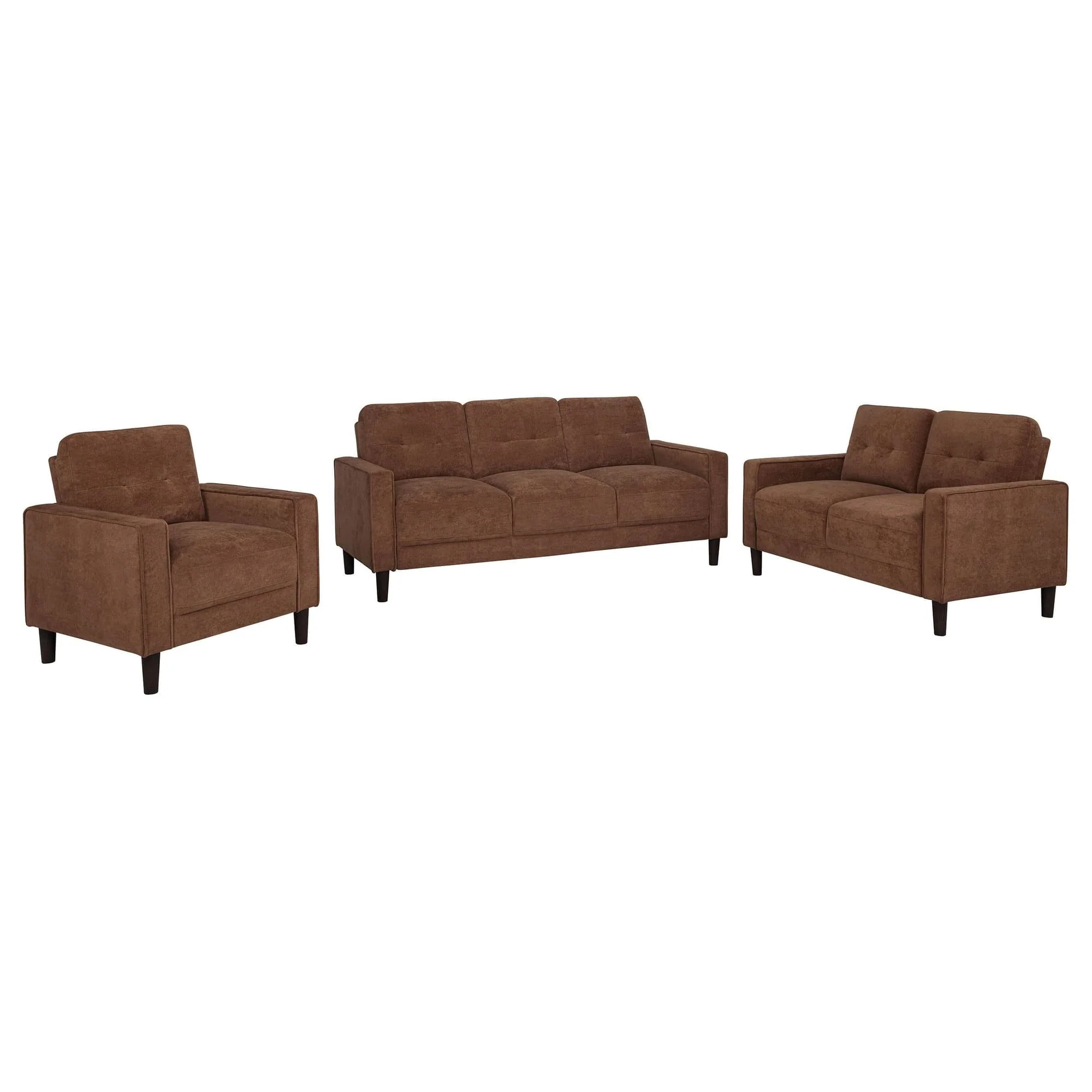 Bowen II 3-piece Fabric Upholstered Track Arm Sofa Set Rust - Image 1