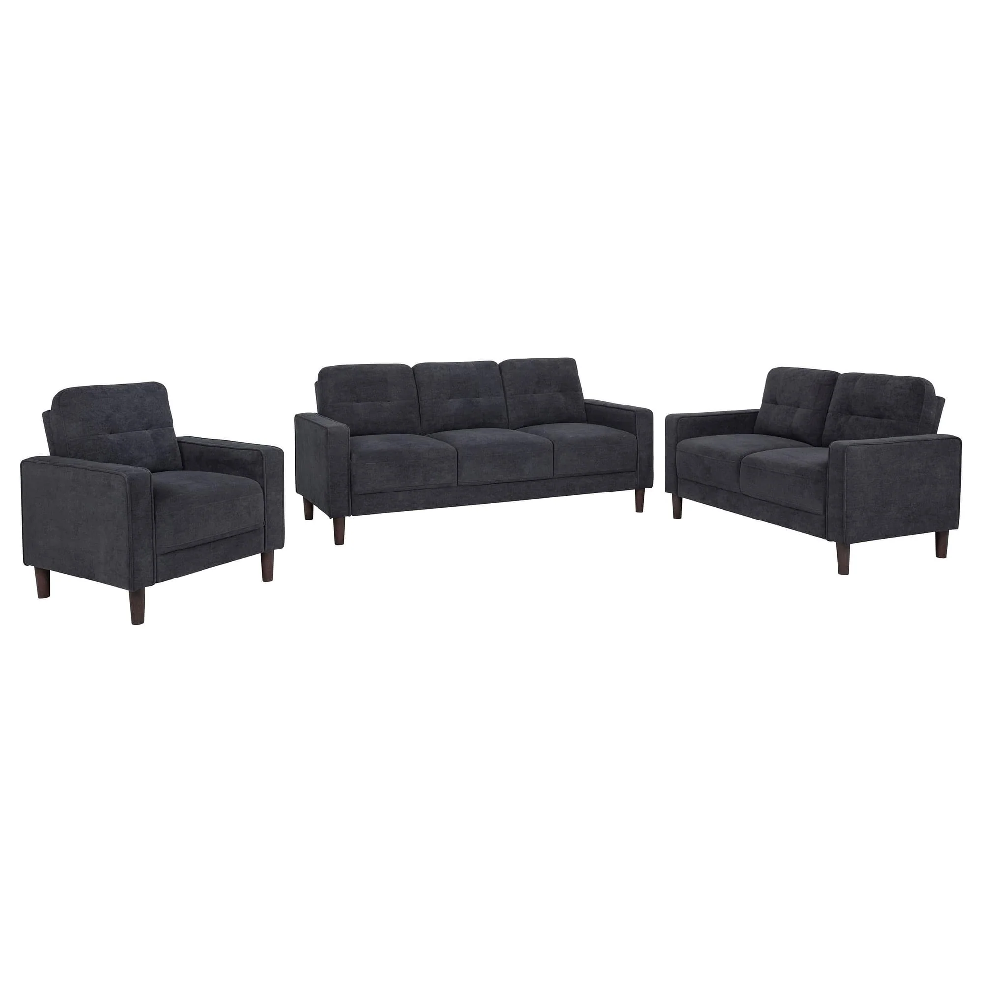 Bowen II 3-piece Upholstered Track Arm Sofa Set Steel Grey - Image 1