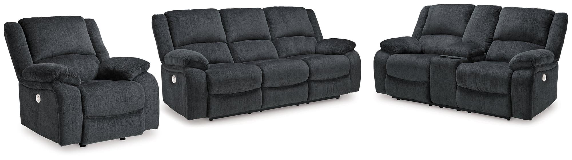 Draycoll Slate Sofa Loveseat And Recliner - Image 1